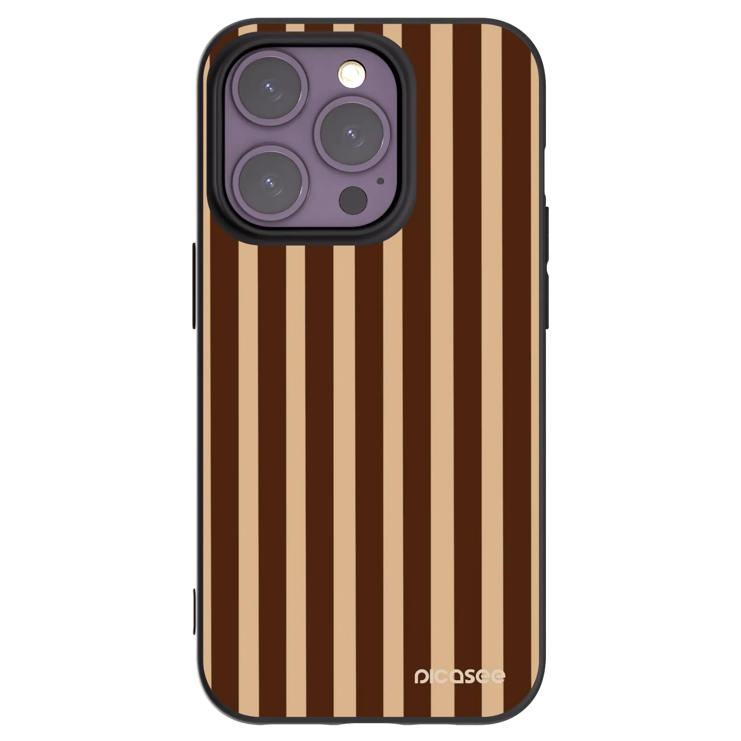 Picasee silikonski črni ovitek za Apple iPhone 14 Pro - Brown lines