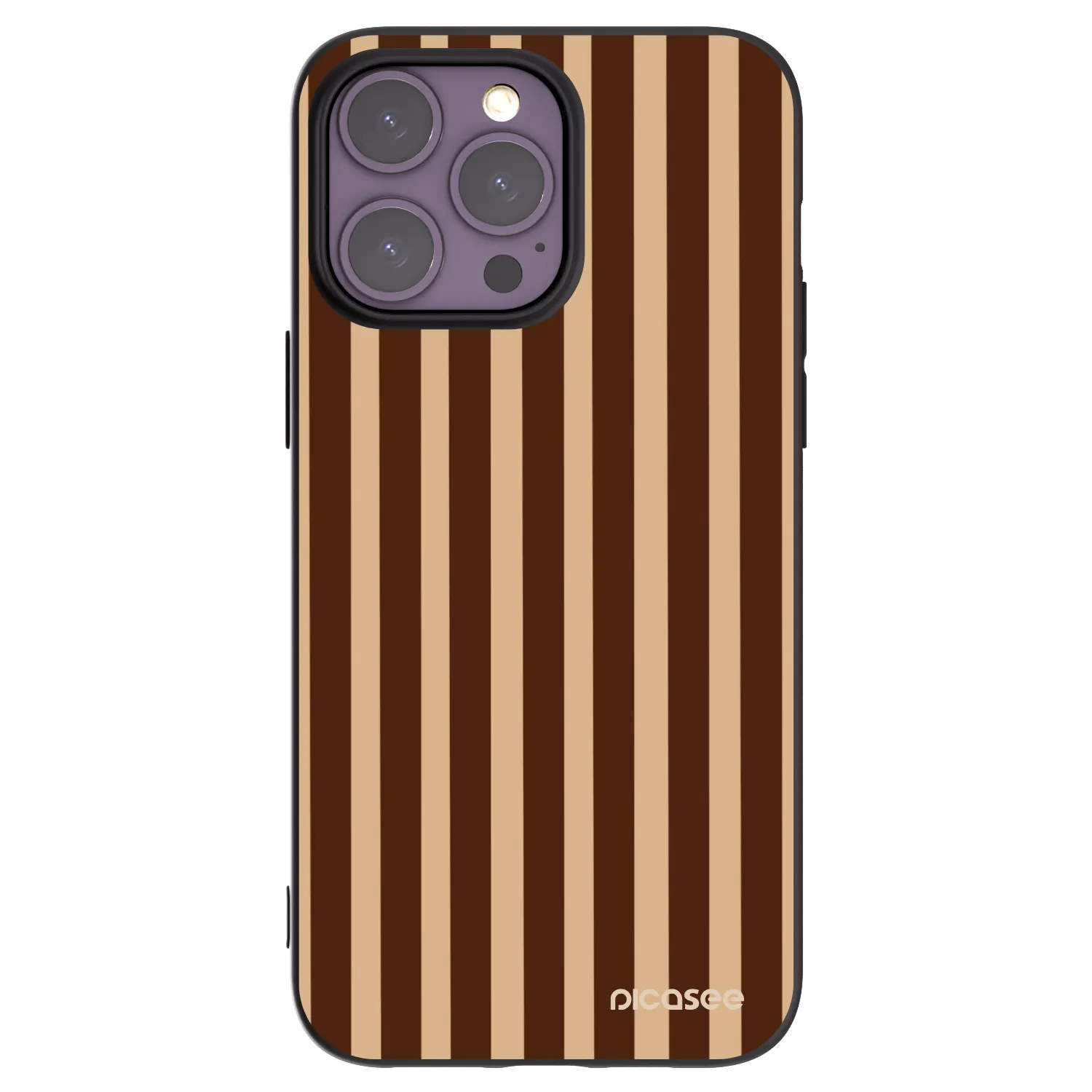 Picasee silikonski črni ovitek za Apple iPhone 14 Pro Max - Brown lines