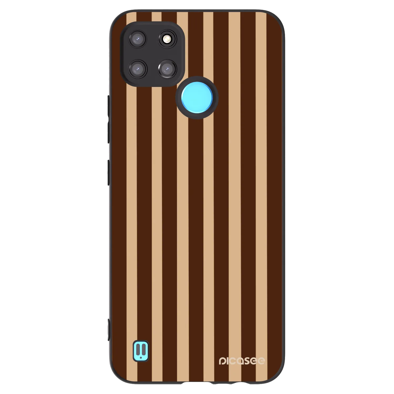 Picasee silikonski črni ovitek za Realme C21Y - Brown lines