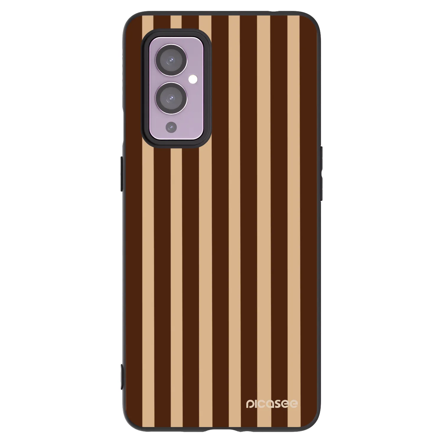 Picasee silikonski črni ovitek za OnePlus 9 - Brown lines