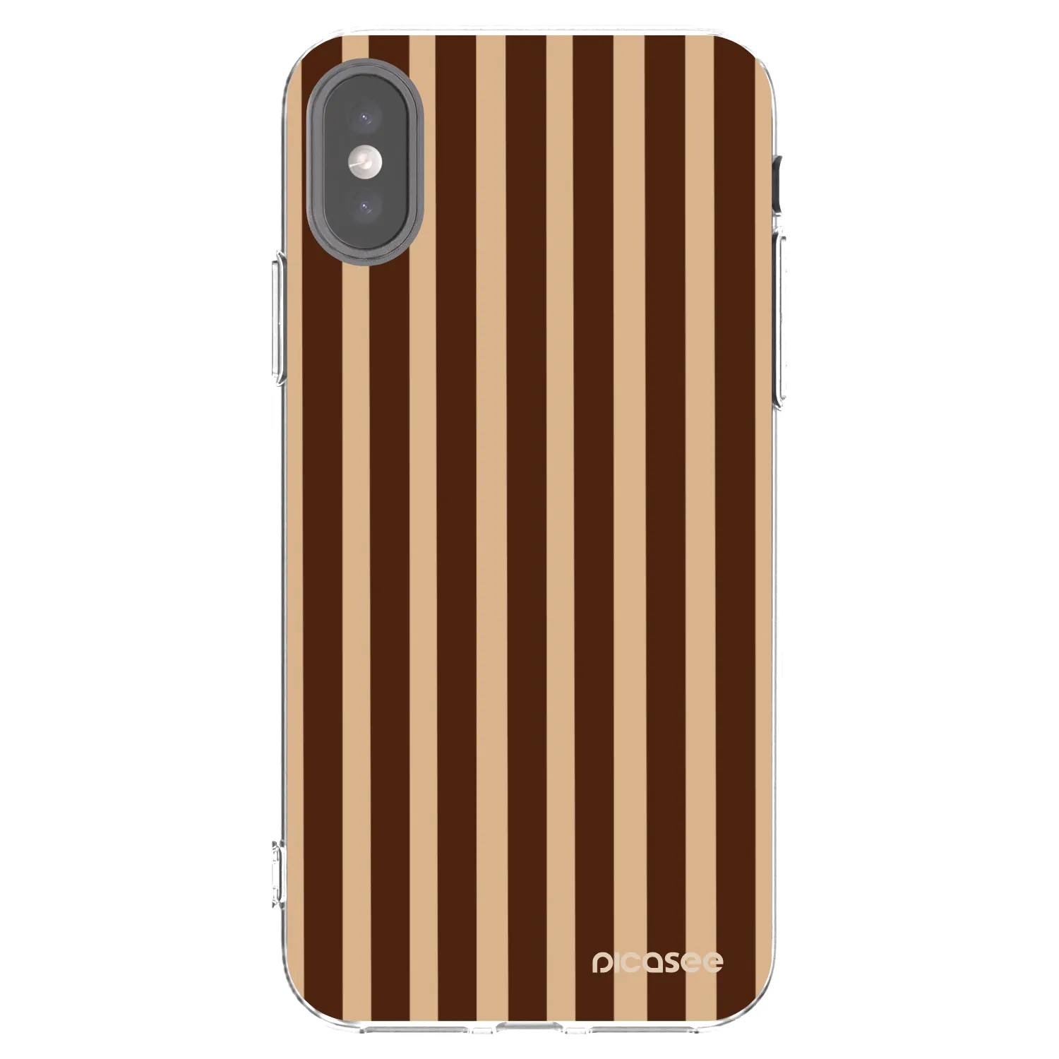 Picasee silikonski prozorni ovitek za Apple iPhone X/XS - Brown lines