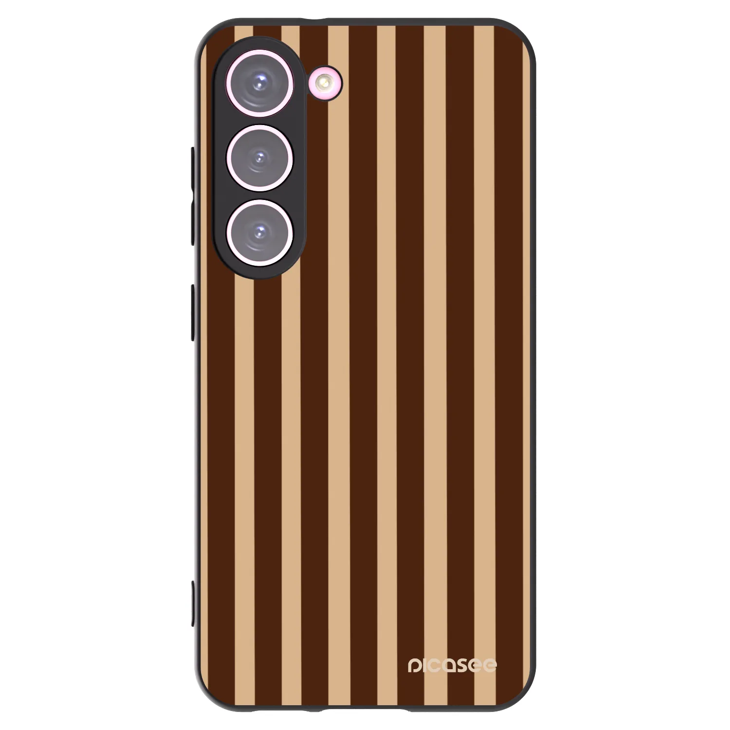 Picasee silikonski črni ovitek za Samsung Galaxy S23 5G - Brown lines