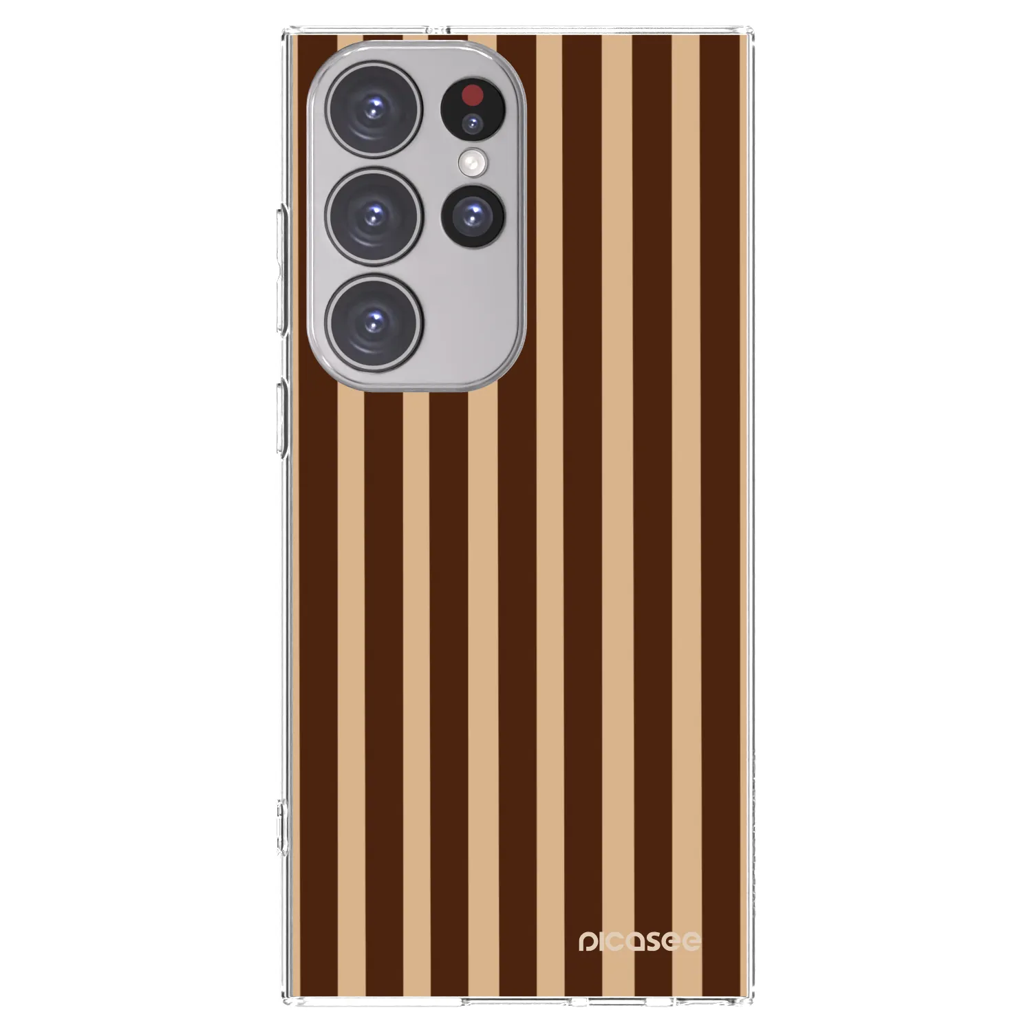 Picasee silikonski prozorni ovitek za Samsung Galaxy S23 Ultra 5G - Brown lines