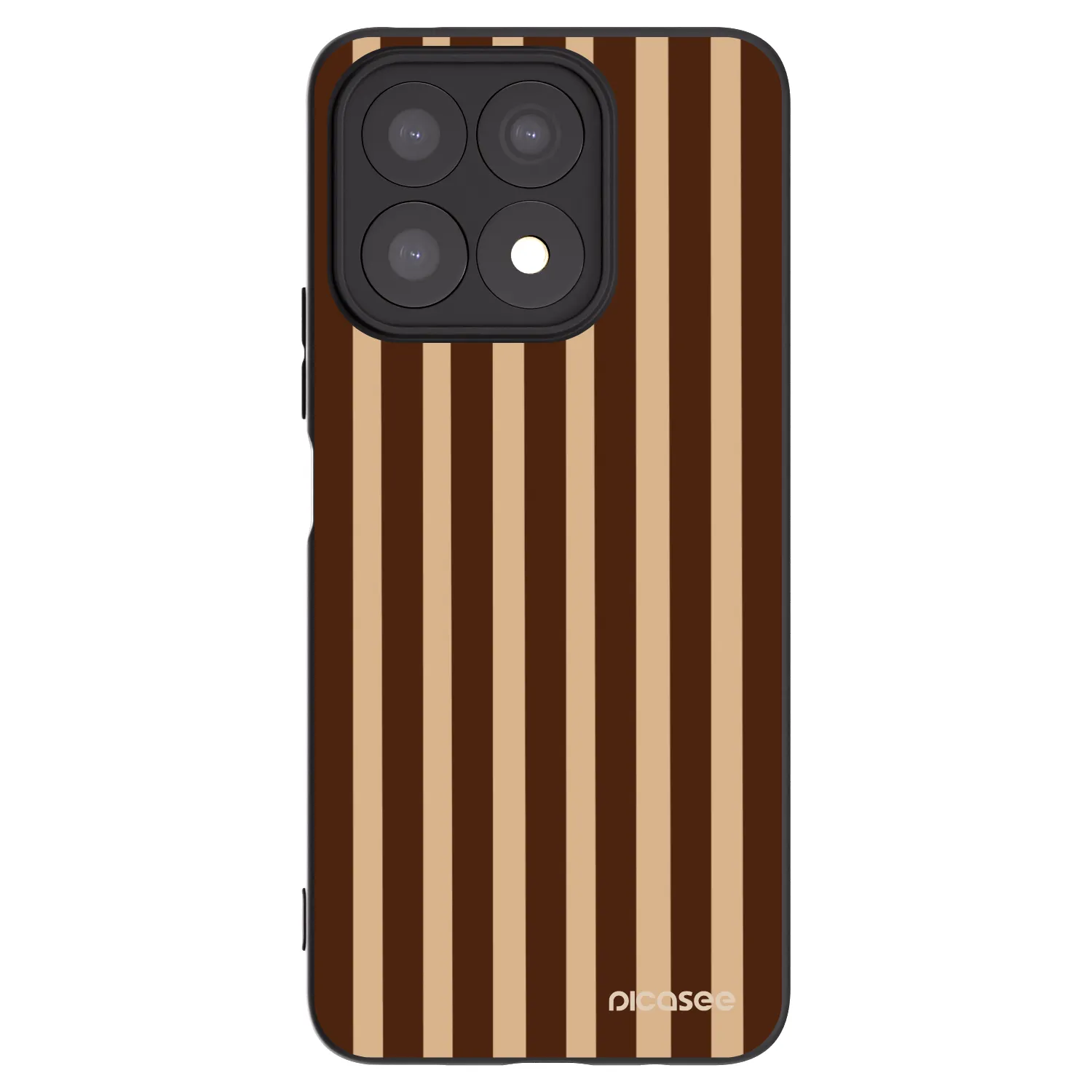 Picasee silikonski črni ovitek za Honor X8a - Brown lines