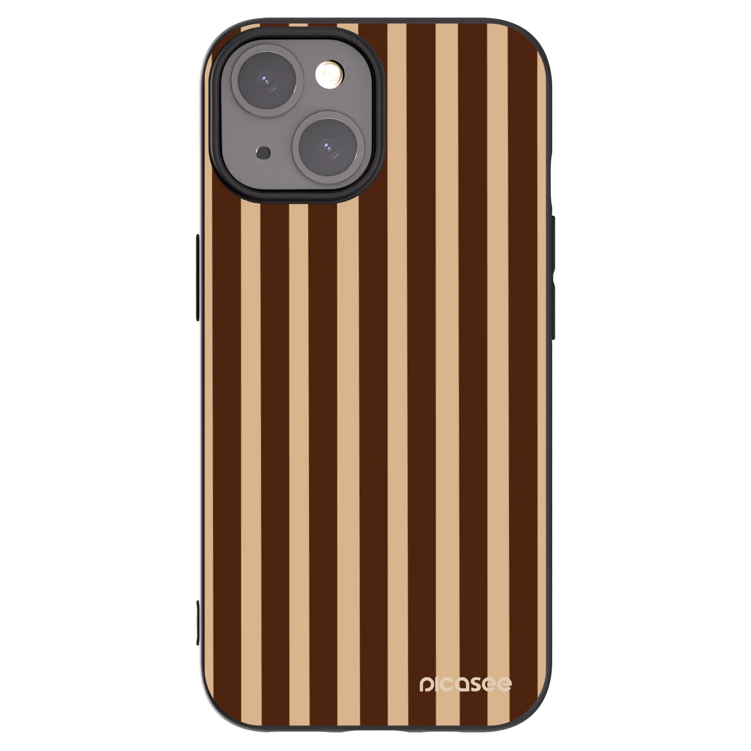 Picasee silikonski črni ovitek za Apple iPhone 15 - Brown lines