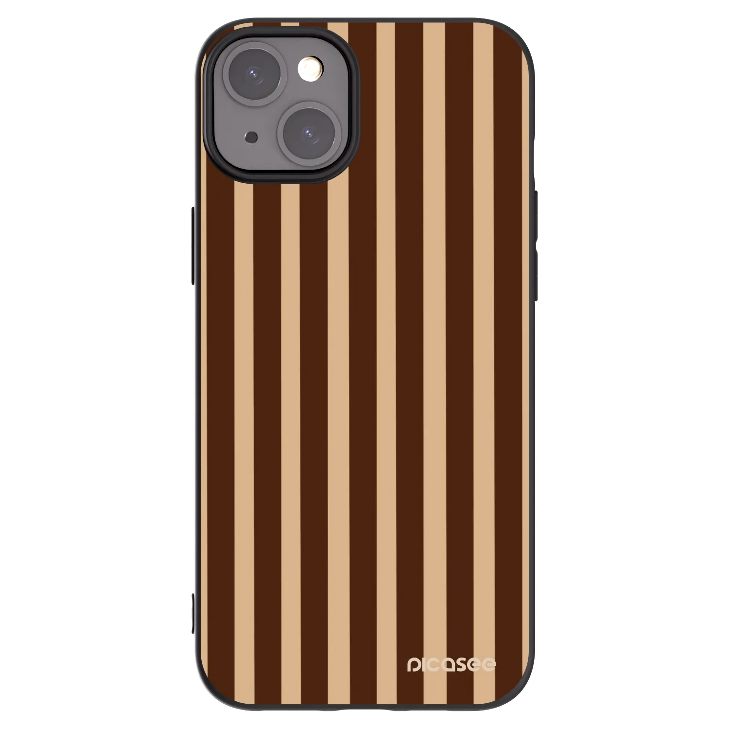 Picasee silikonski črni ovitek za Apple iPhone 15 Plus - Brown lines