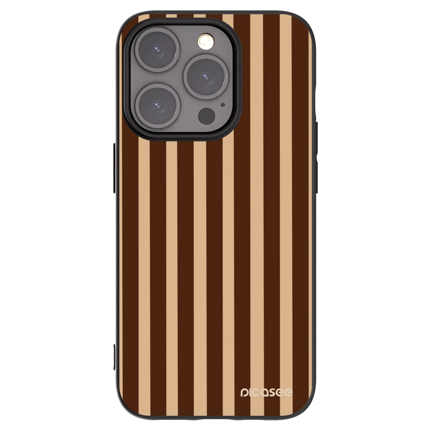 Picasee silikonski črni ovitek za Apple iPhone 15 Pro - Brown lines