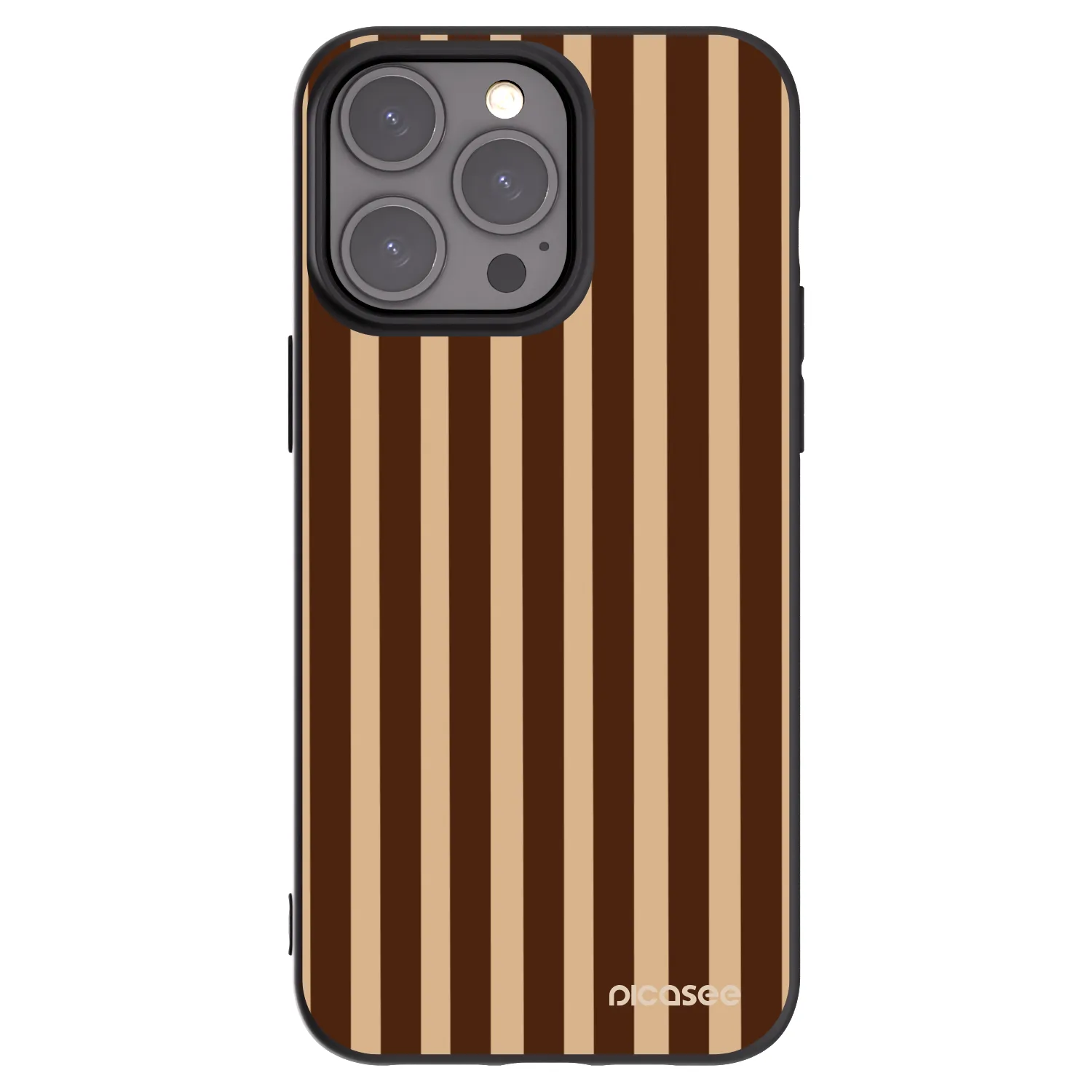 Picasee silikonski črni ovitek za Apple iPhone 15 Pro Max - Brown lines