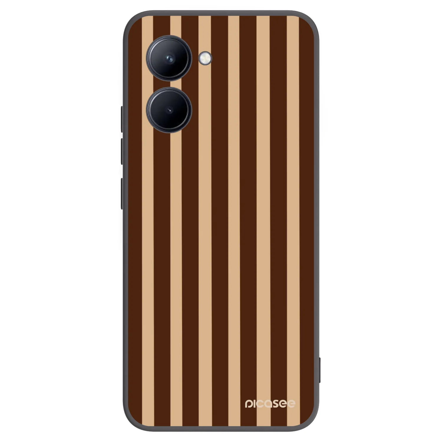 Picasee silikonski črni ovitek za Realme C33 (2023) - Brown lines