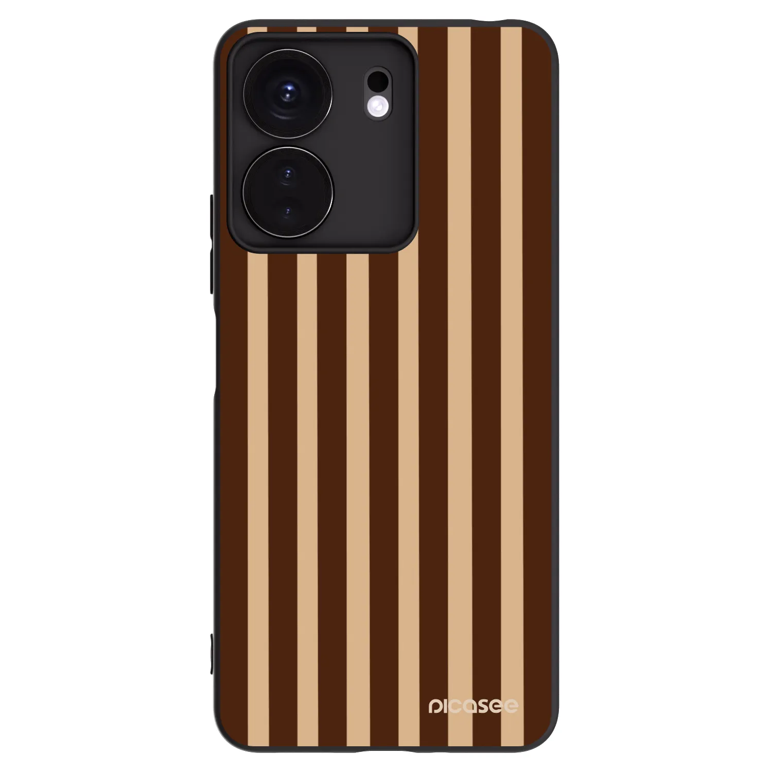 Picasee silikonski črni ovitek za Xiaomi Redmi 13C 4G - Brown lines
