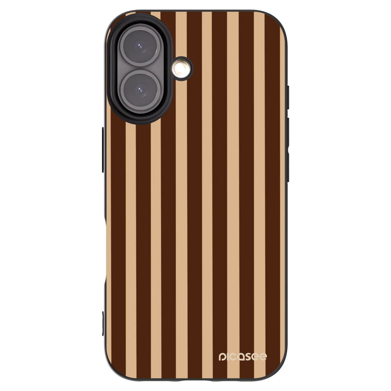 Picasee silikonski črni ovitek za Apple iPhone 16 - Brown lines