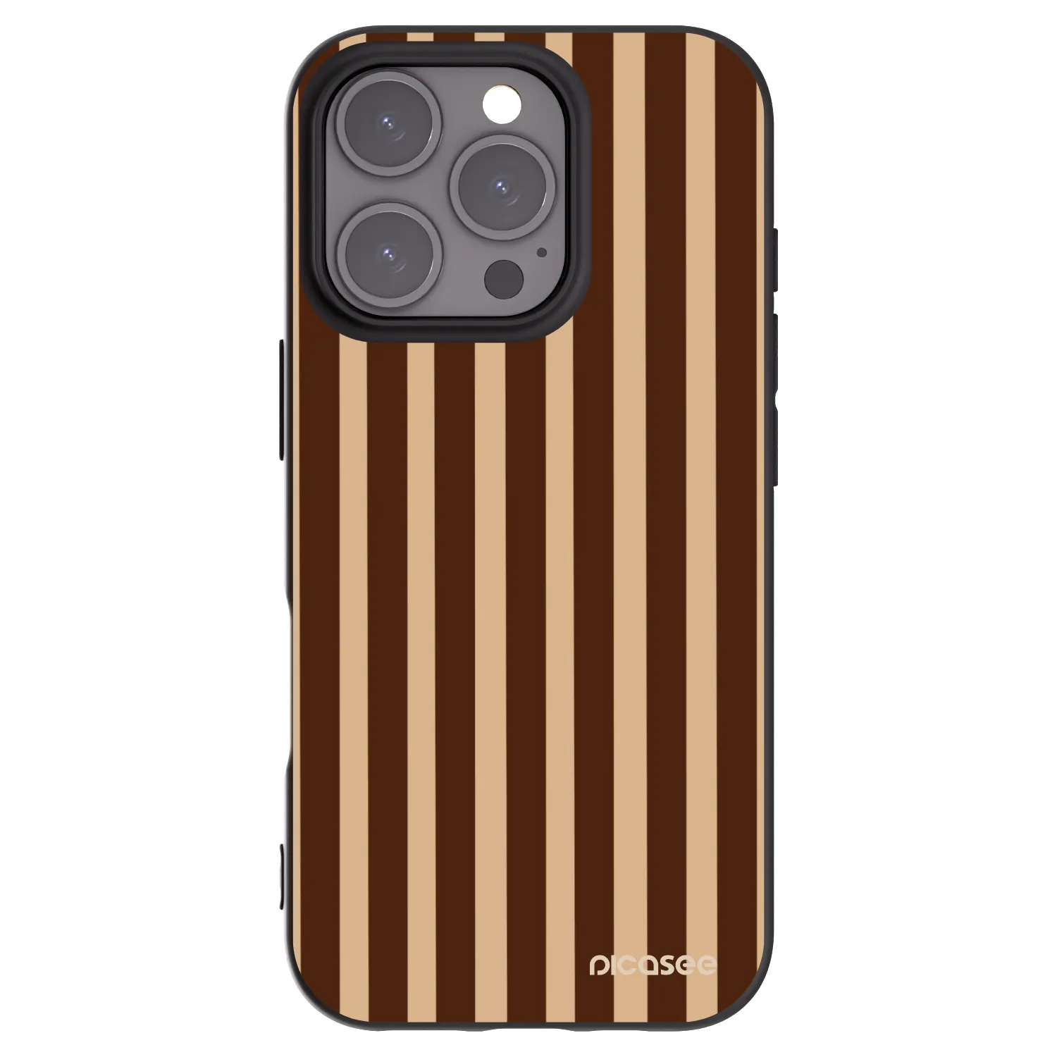 Picasee silikonski črni ovitek za Apple iPhone 16 Pro - Brown lines