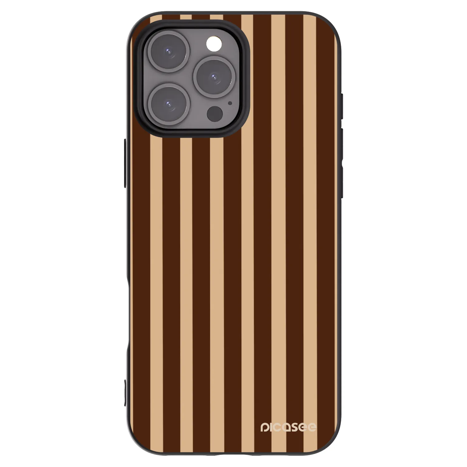 Picasee silikonski črni ovitek za Apple iPhone 16 Pro Max - Brown lines