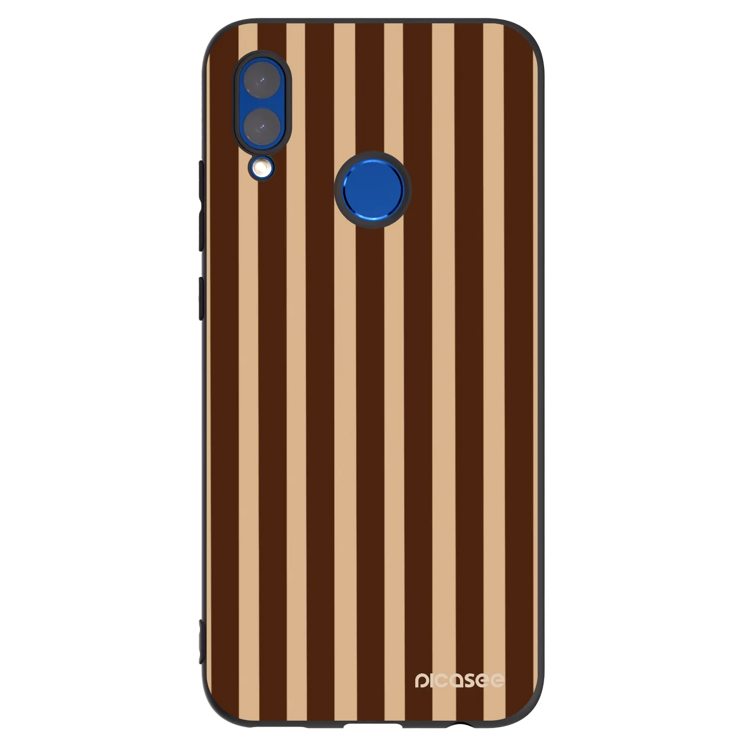 Picasee silikonski črni ovitek za Huawei P Smart 2019 - Brown lines