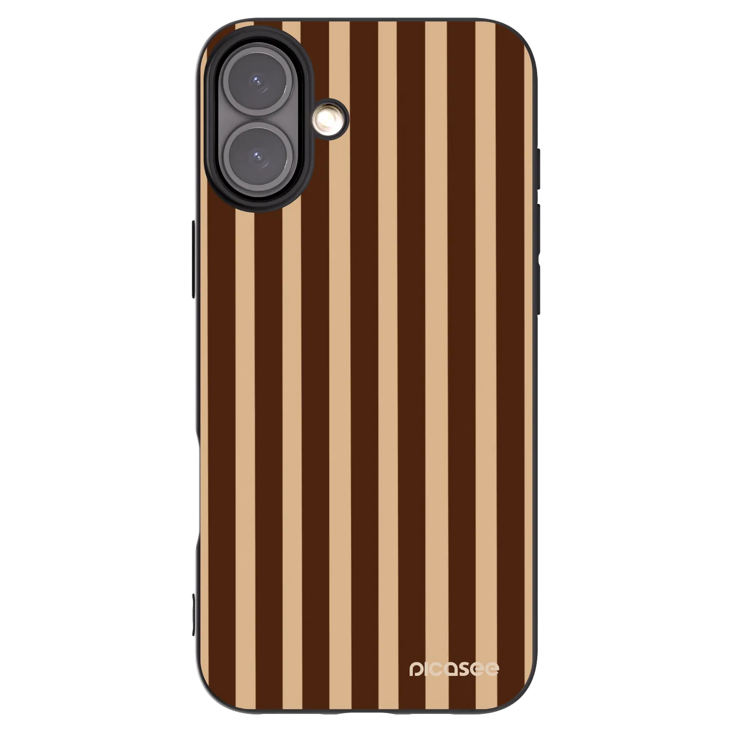 Picasee silikonski črni ovitek za Apple iPhone 16 Plus - Brown lines