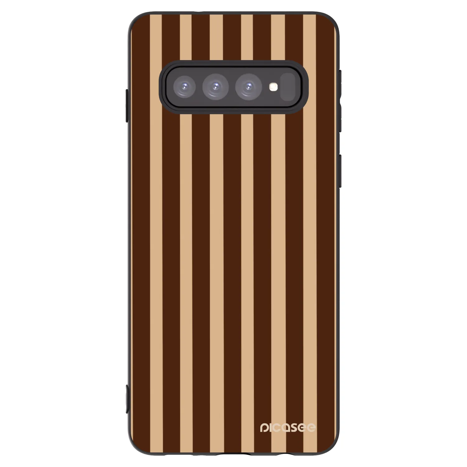 Picasee silikonski črni ovitek za Samsung Galaxy S10 G973 - Brown lines