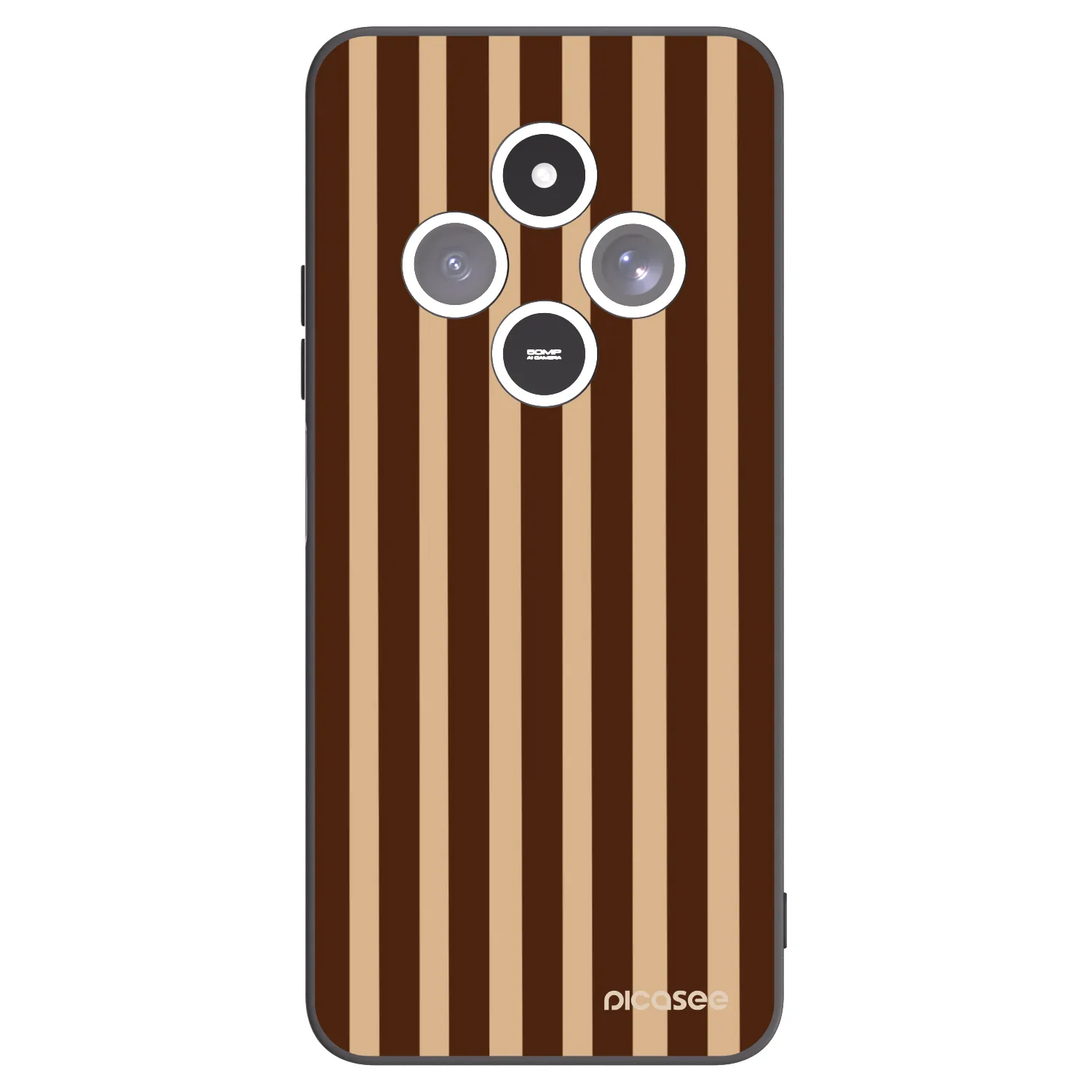 Picasee silikonski črni ovitek za Xiaomi Redmi 14C - Brown lines