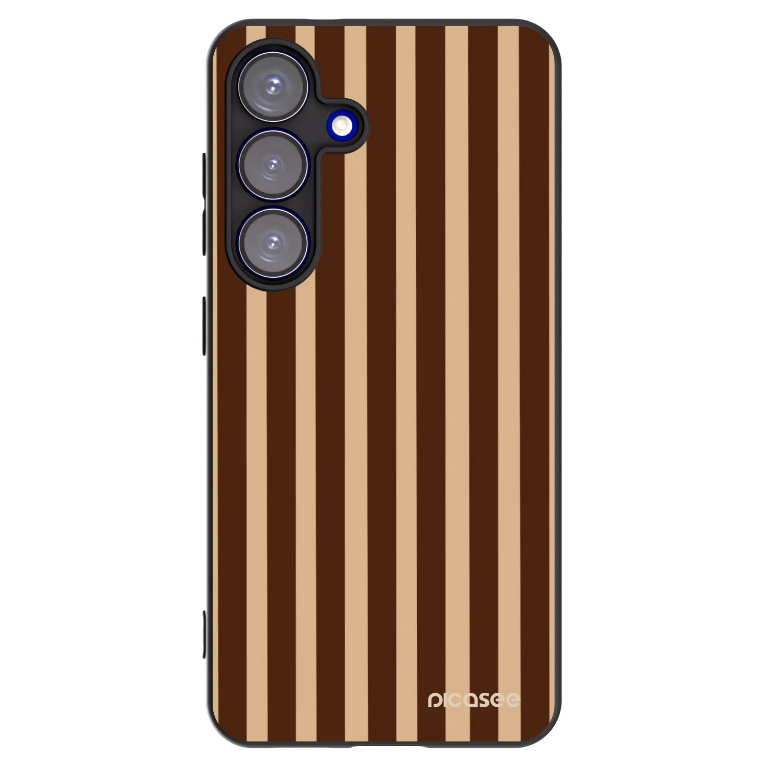 Picasee silikonski črni ovitek za Samsung Galaxy S25 5G - Brown lines