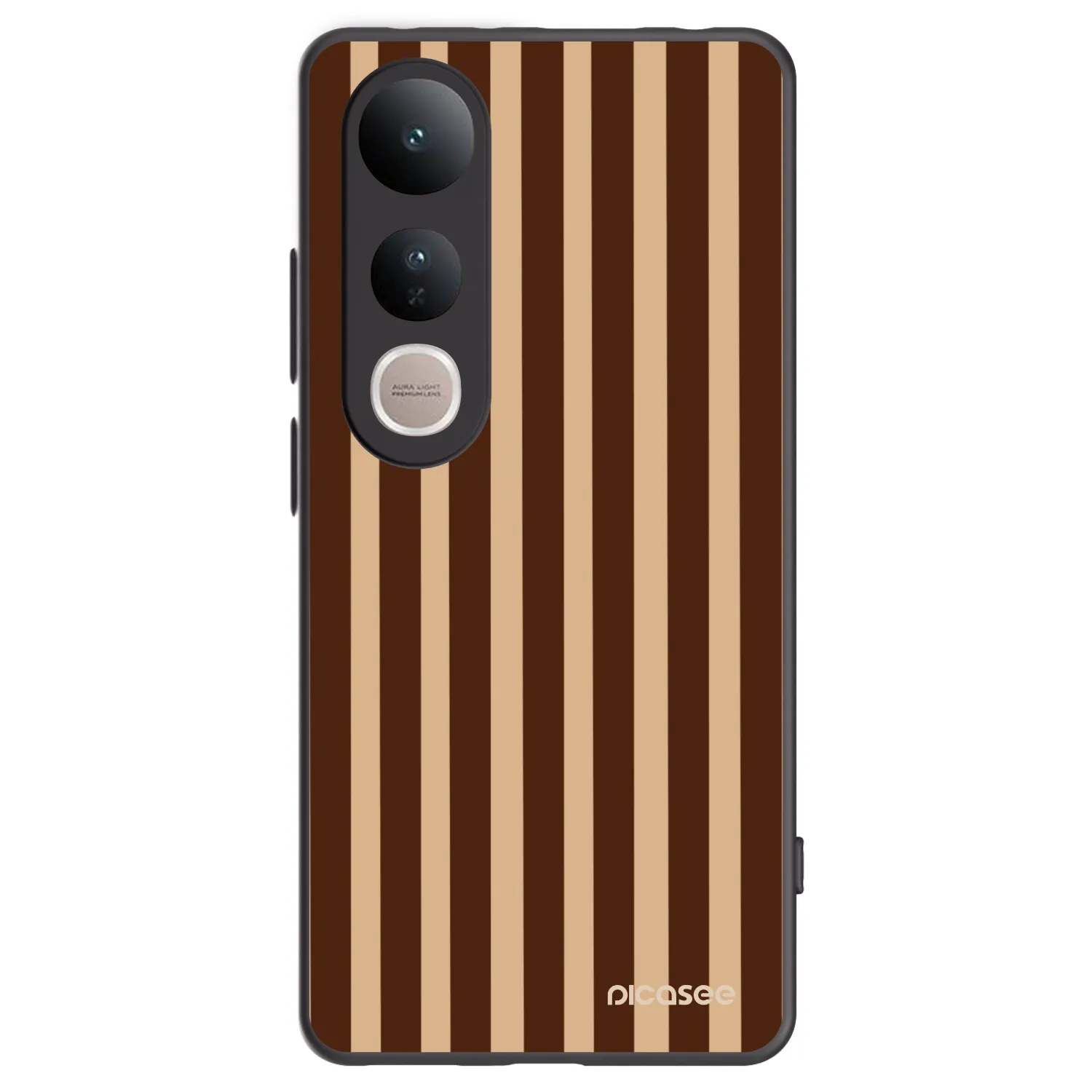 Picasee silikonski črni ovitek za Vivo V50 Lite 5G - Brown lines