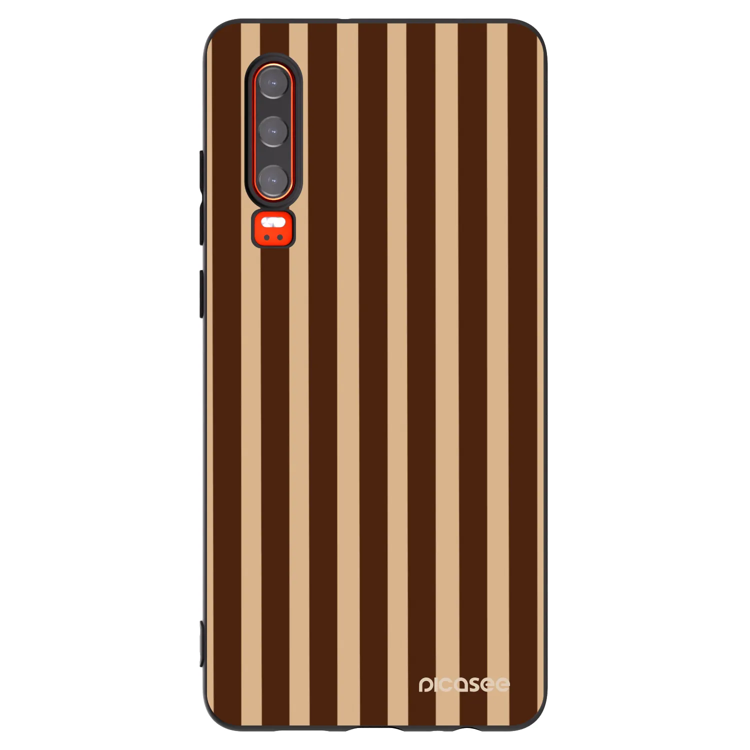 Picasee silikonski črni ovitek za Huawei P30 - Brown lines