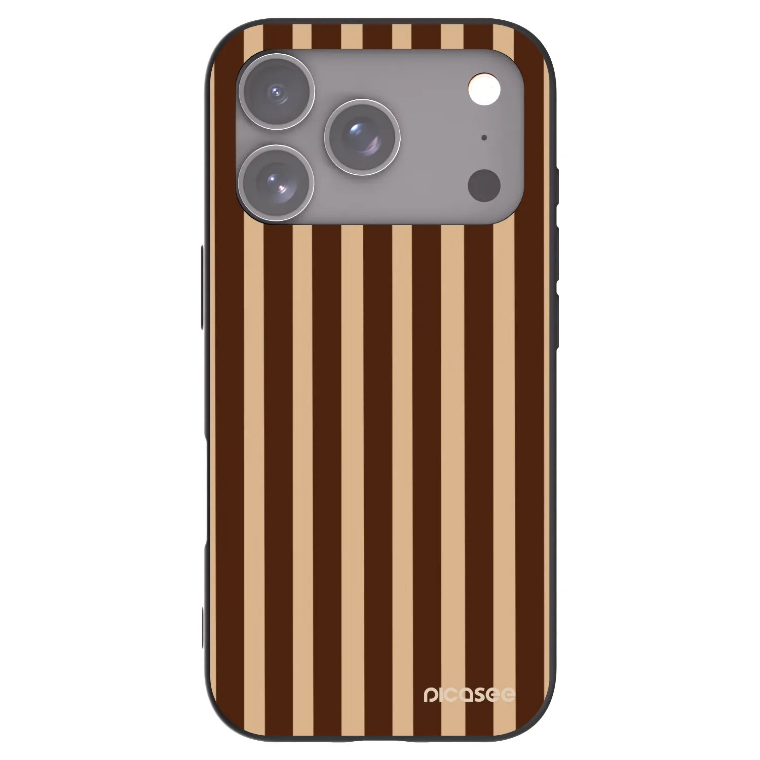 Picasee silikonski črni ovitek za Apple iPhone 17 Pro - Brown lines