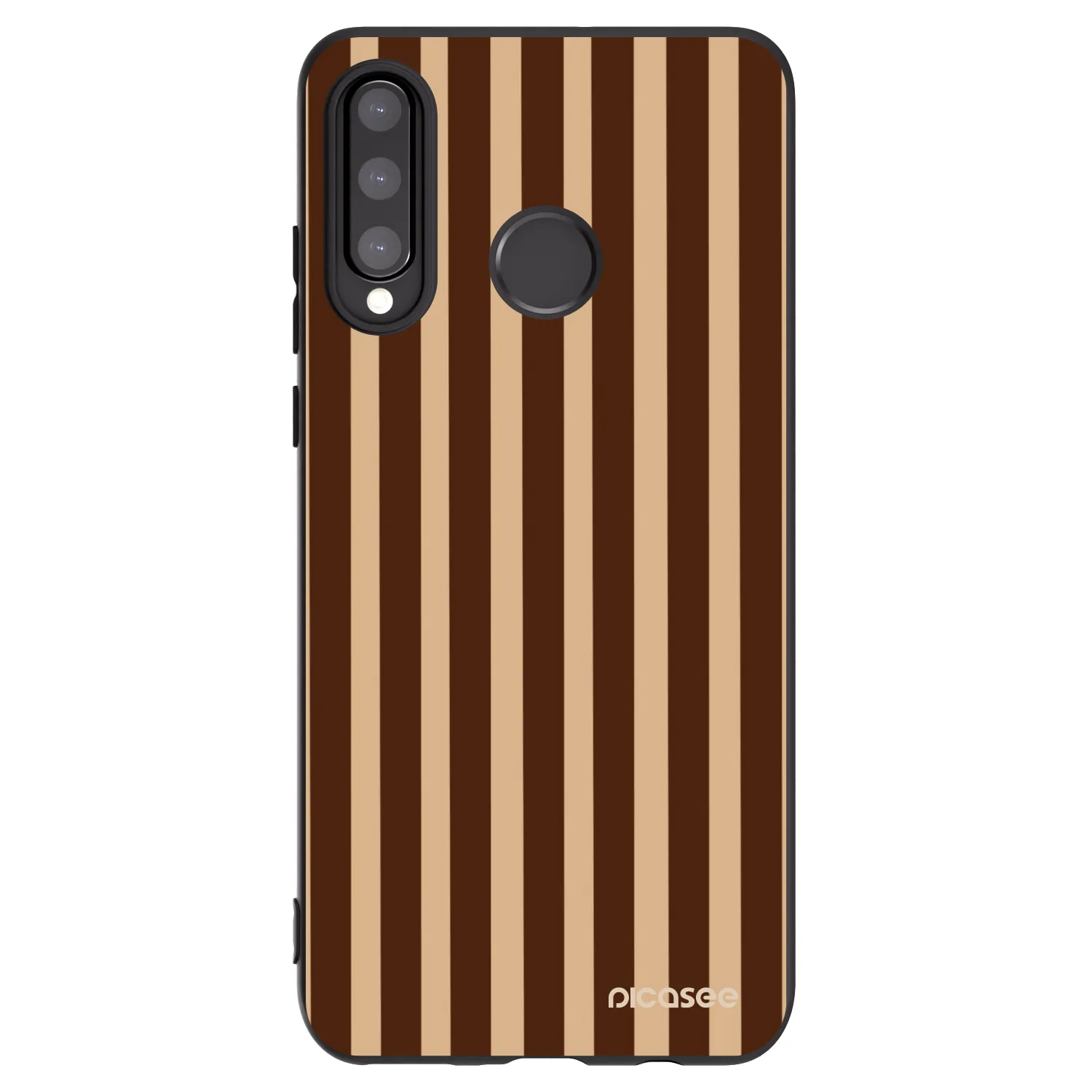 Picasee silikonski črni ovitek za Huawei P30 Lite - Brown lines