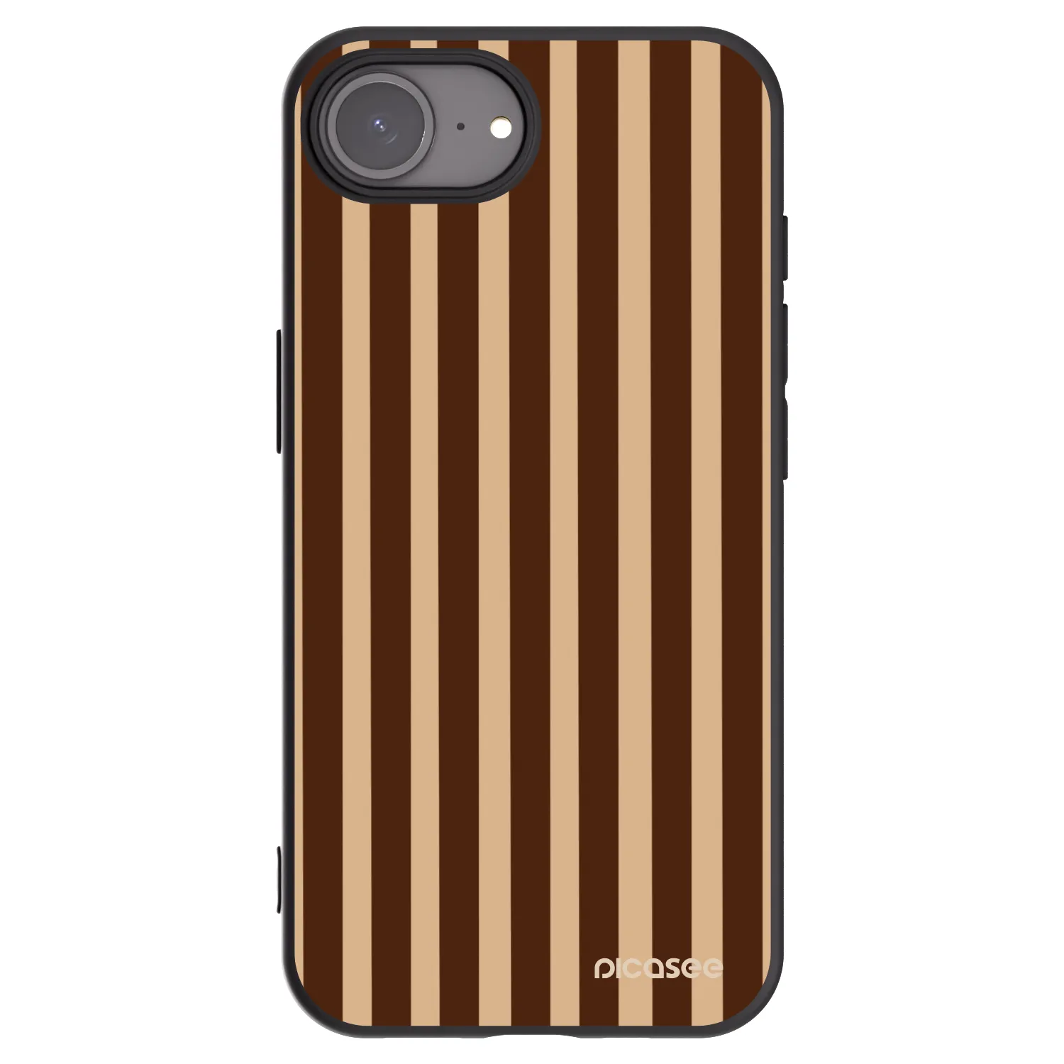 Picasee silikonski črni ovitek za Apple iPhone 17e - Brown lines