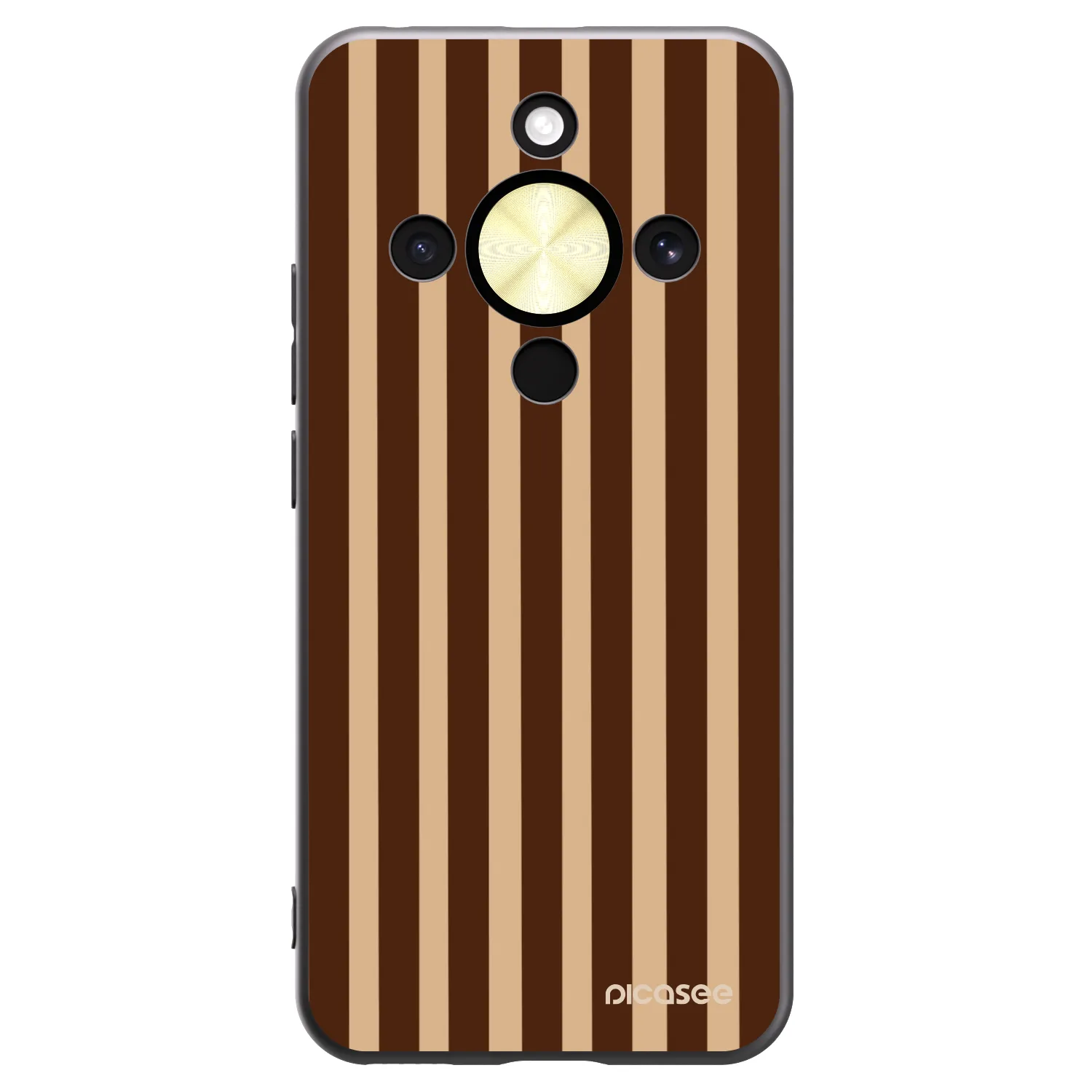 Picasee silikonski črni ovitek za Honor Magic8 Lite 5G - Brown lines