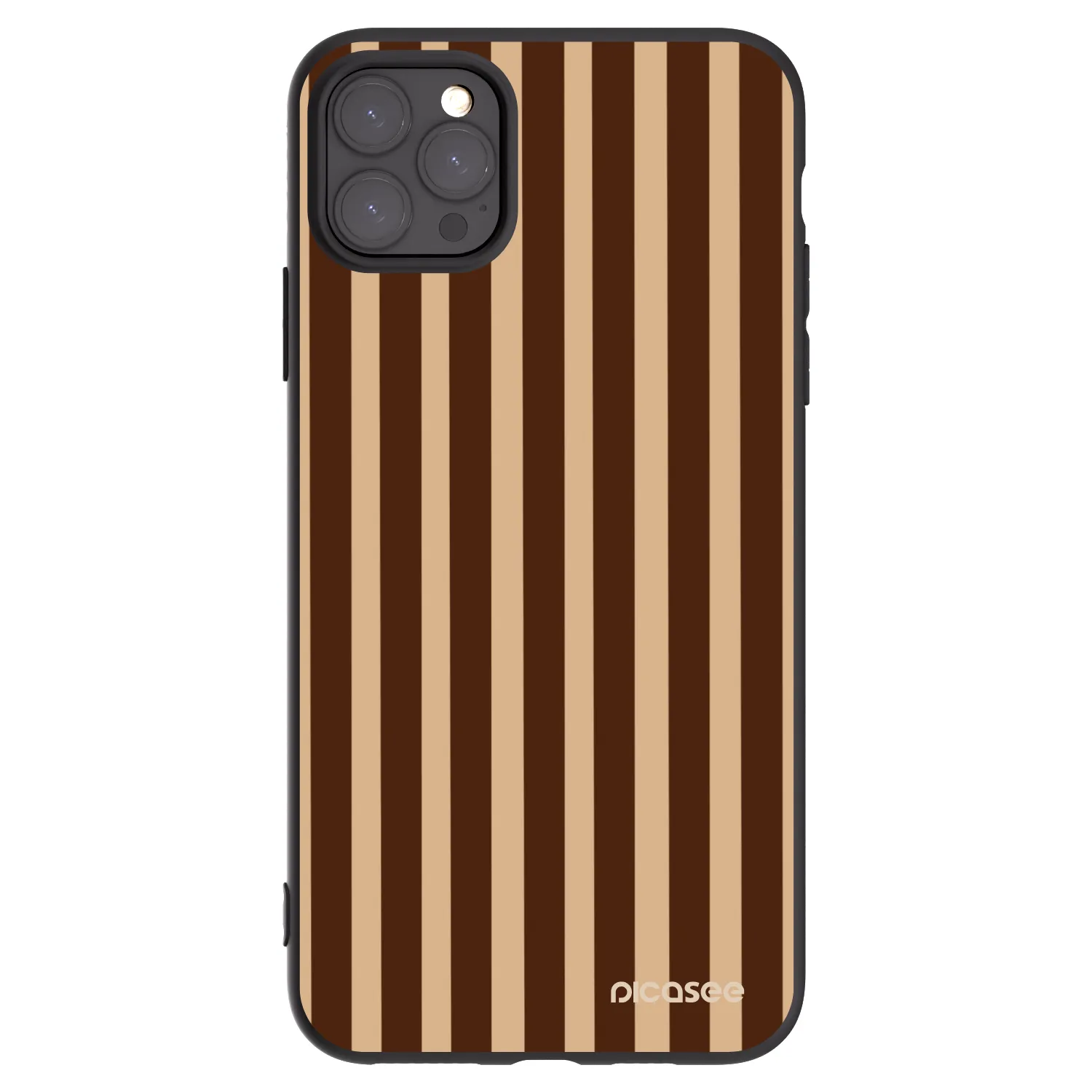 Picasee silikonski črni ovitek za Apple iPhone 11 Pro Max - Brown lines