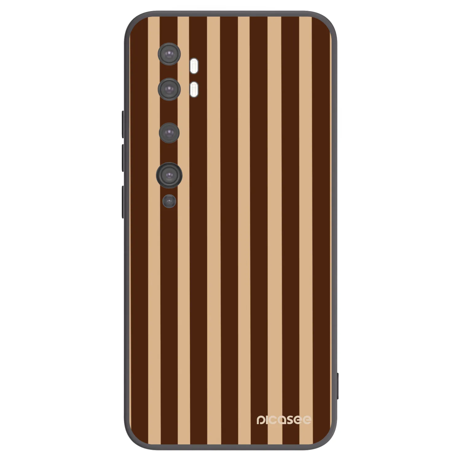 Picasee silikonski črni ovitek za Xiaomi Mi Note 10 (Pro) - Brown lines