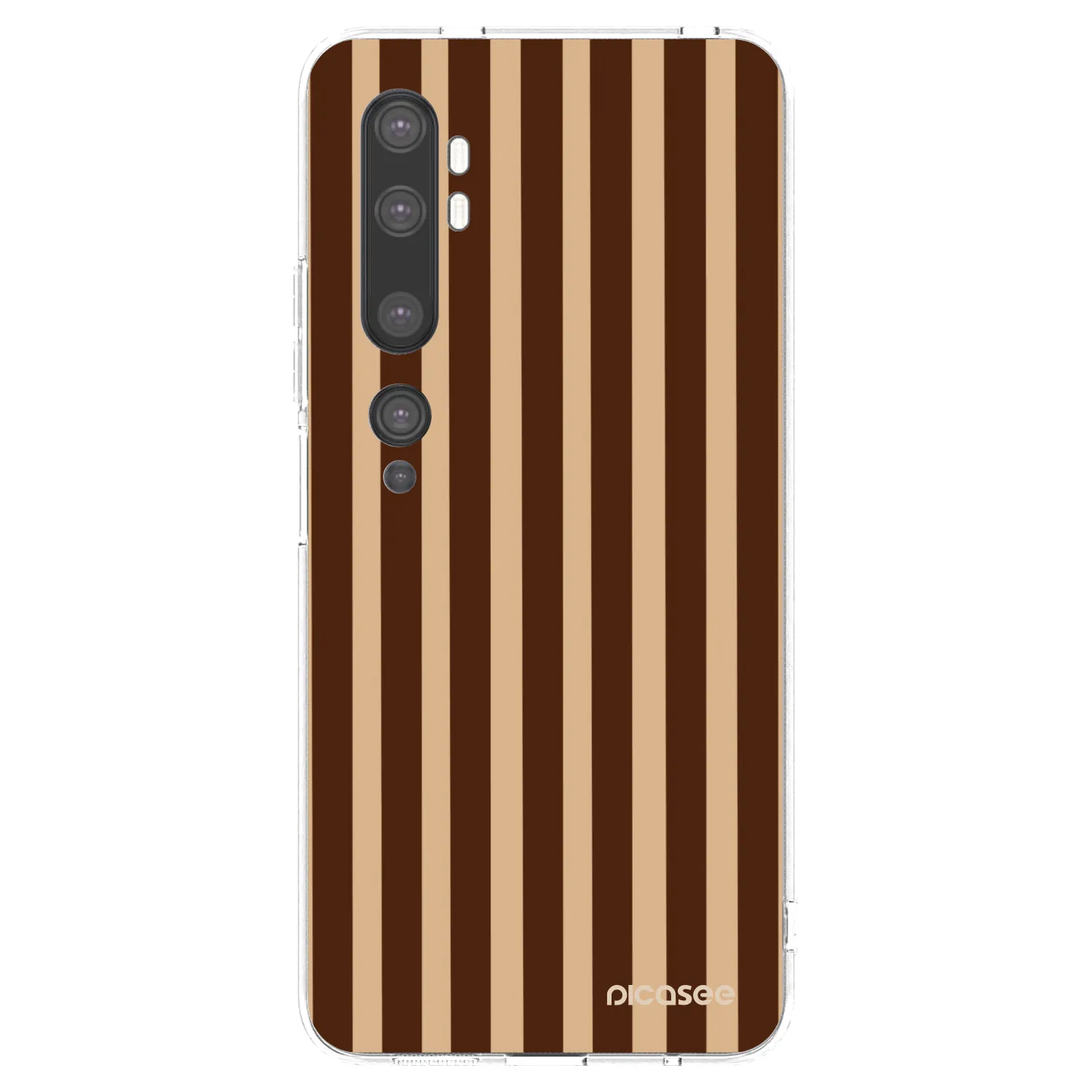 Picasee silikonski prozorni ovitek za Xiaomi Mi Note 10 (Pro) - Brown lines