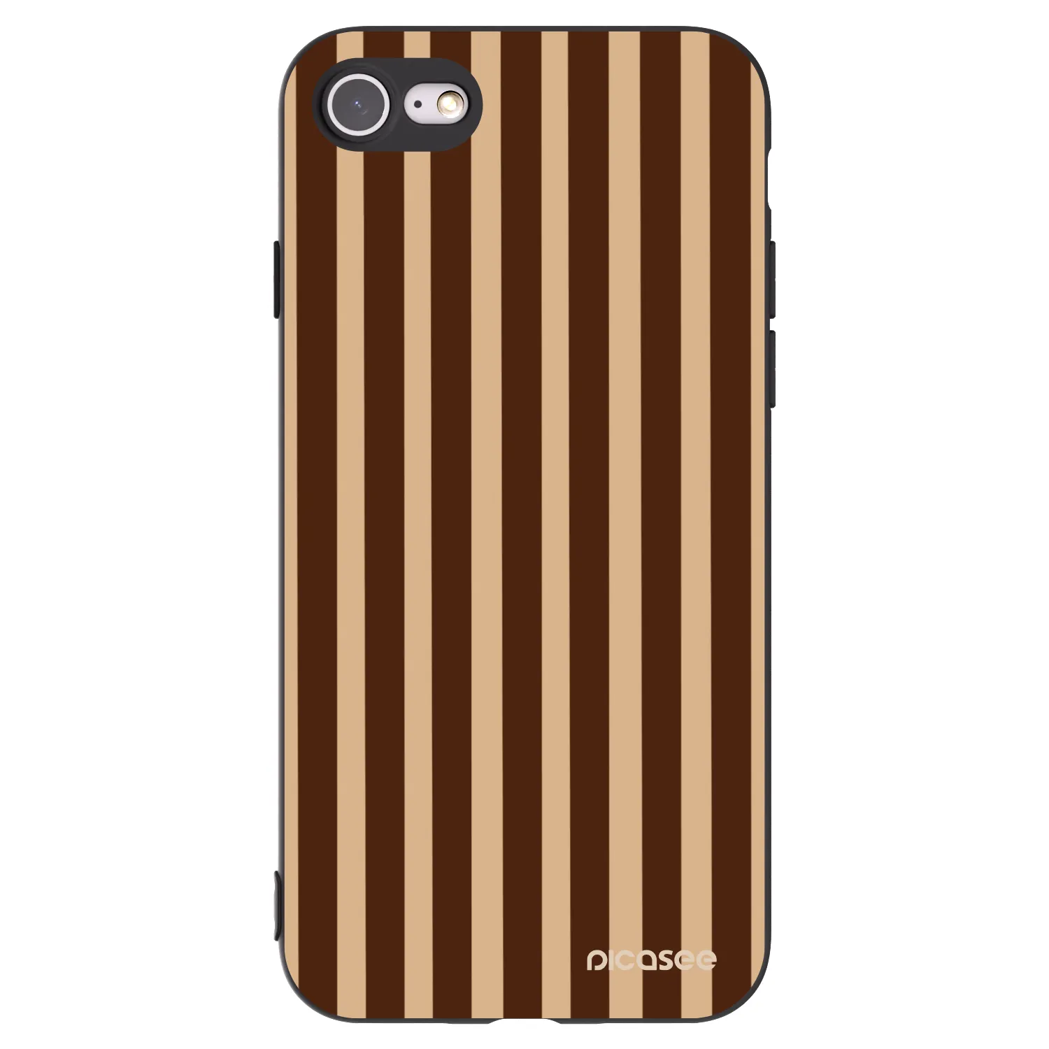 Picasee silikonski črni ovitek za Apple iPhone SE 2020 - Brown lines