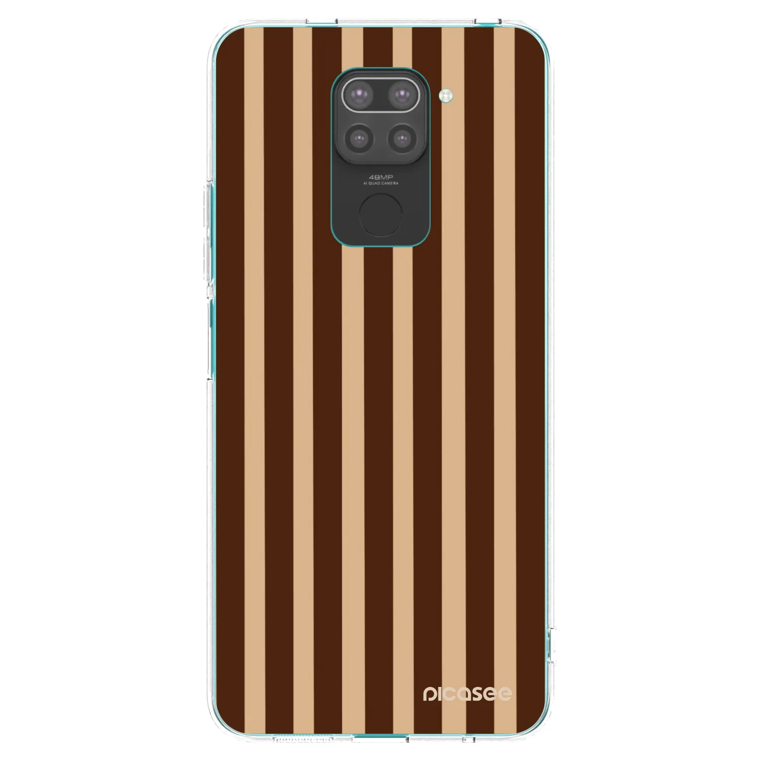 Picasee silikonski črni ovitek za Xiaomi Redmi Note 9 - Brown lines