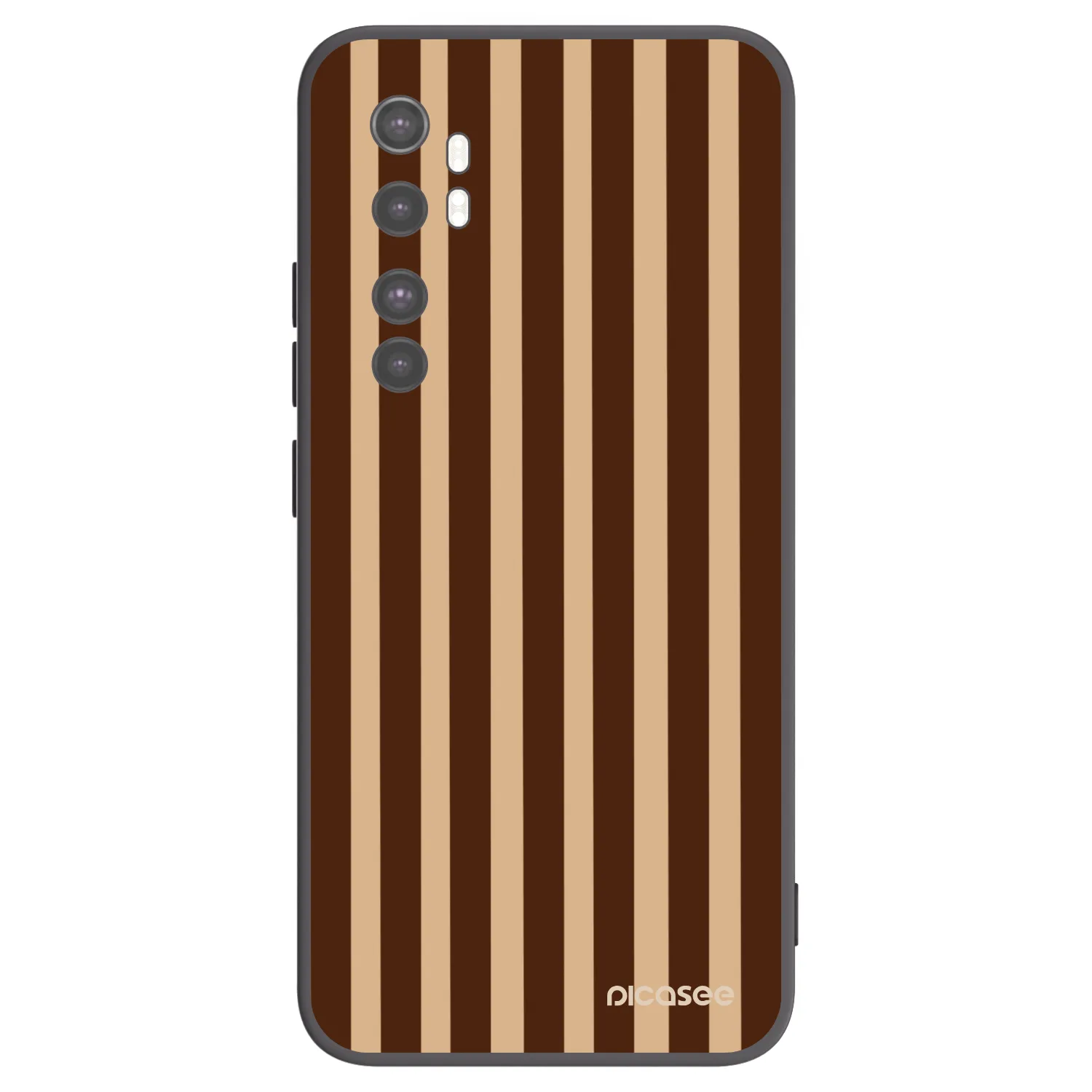 Picasee silikonski črni ovitek za Xiaomi Mi Note 10 Lite - Brown lines