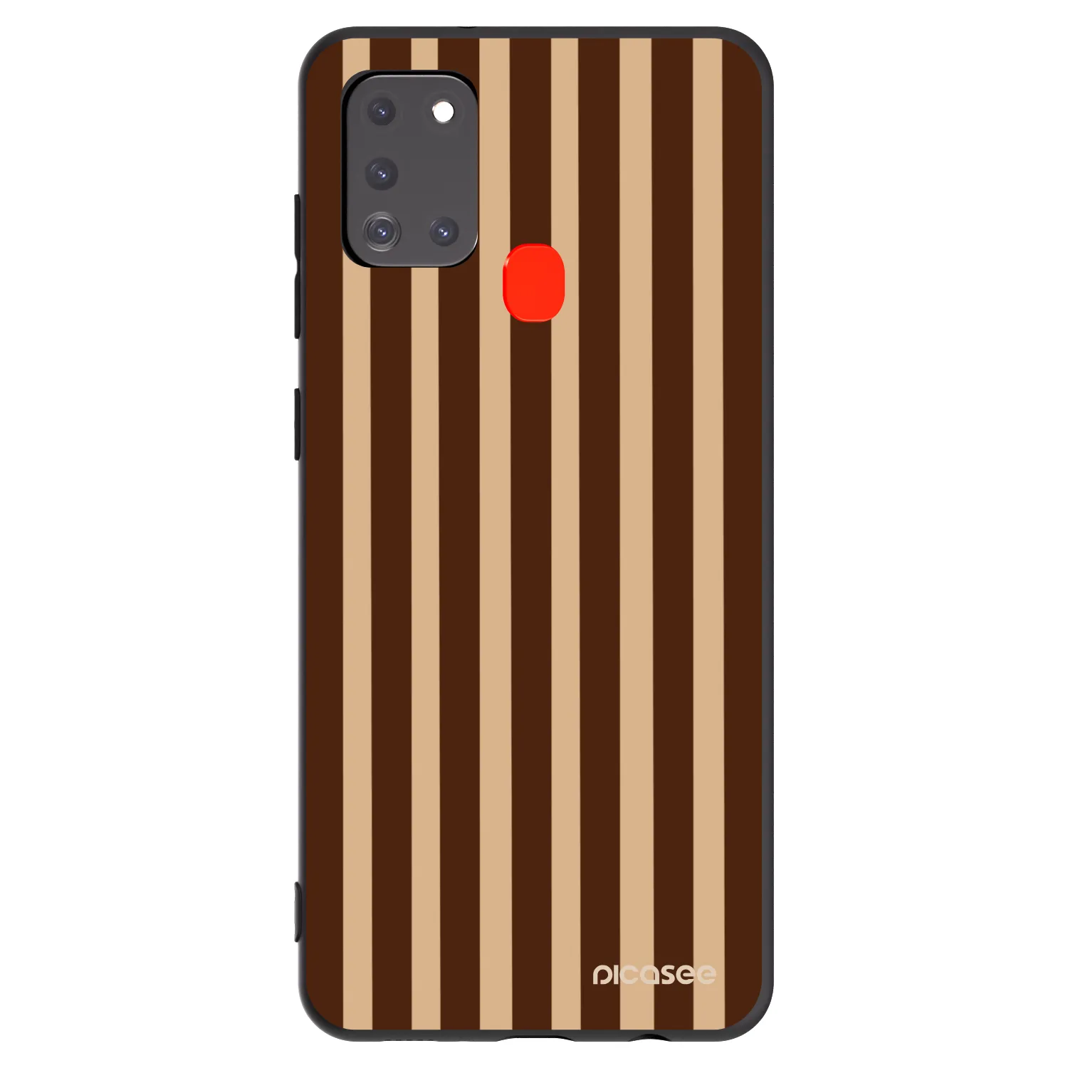 Picasee silikonski črni ovitek za Samsung Galaxy A21s - Brown lines