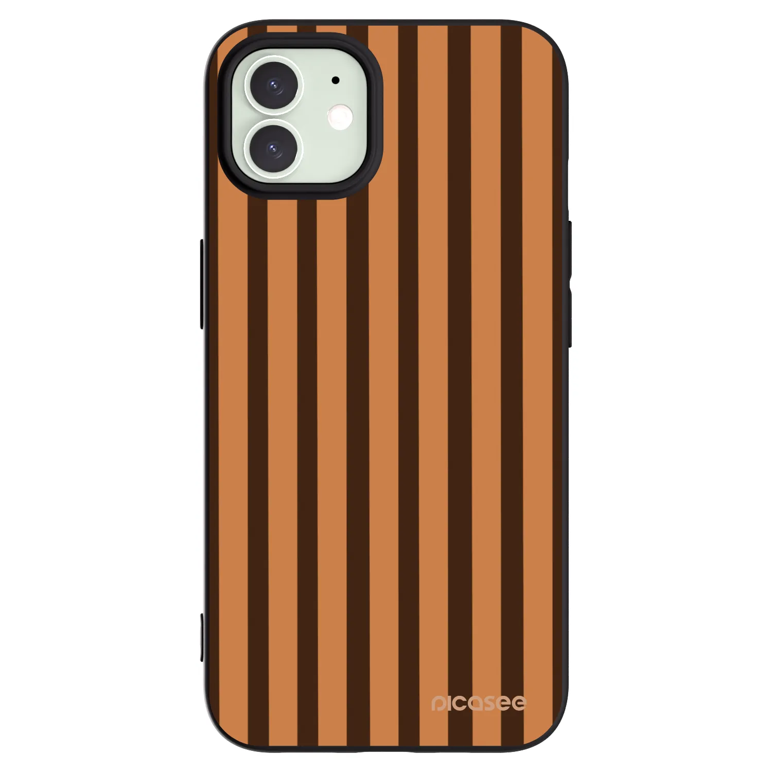 Picasee silikonski črni ovitek za Apple iPhone 12 - Caramel lines