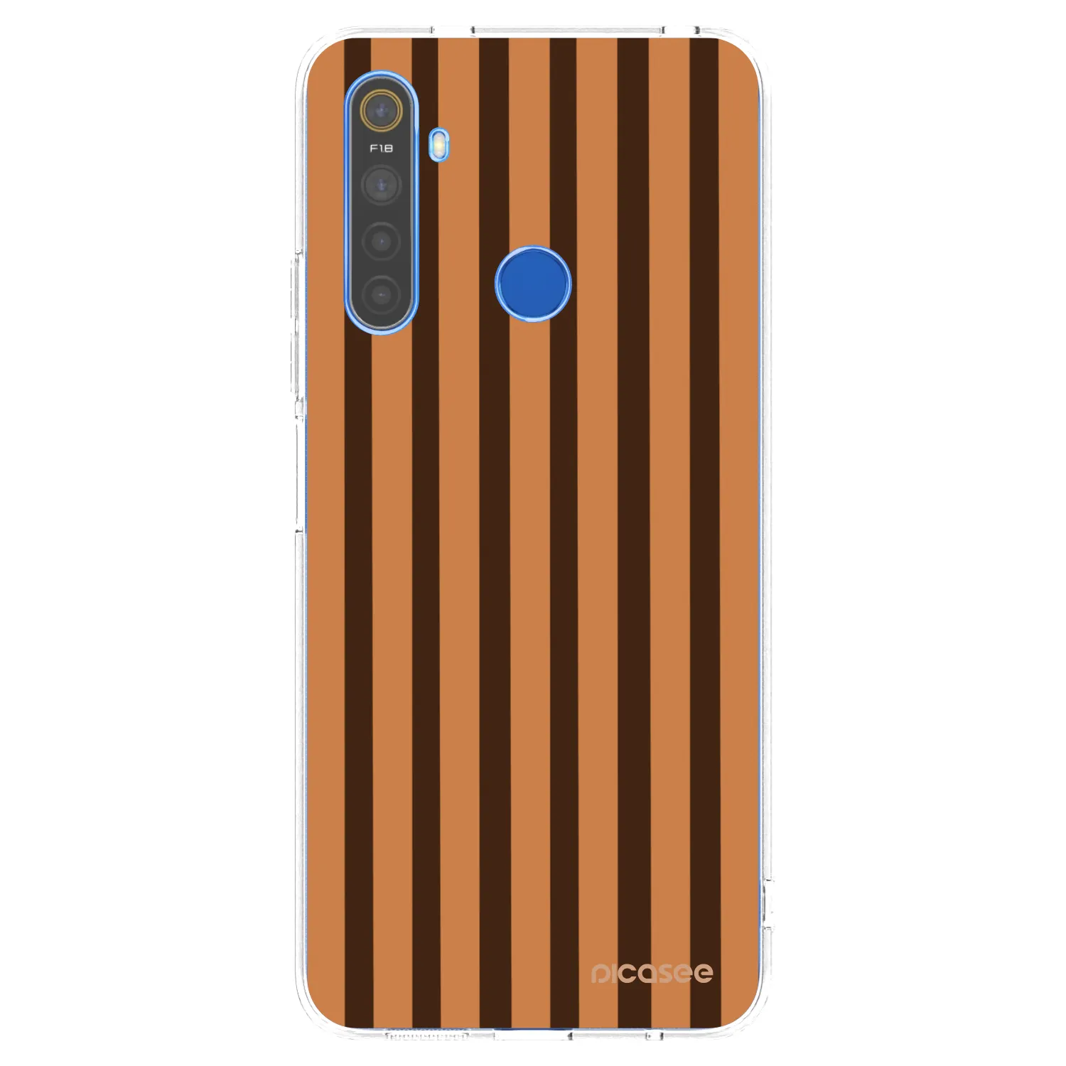 Picasee silikonski prozorni ovitek za Realme 5 - Caramel lines