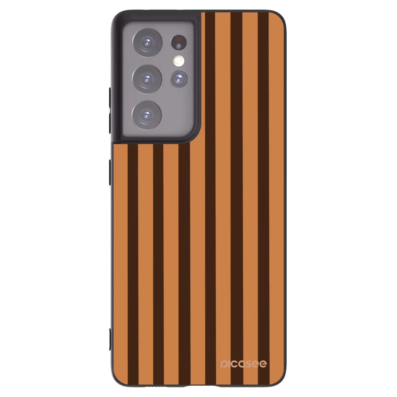 Picasee silikonski črni ovitek za Samsung Galaxy S21 Ultra 5G G998B - Caramel lines
