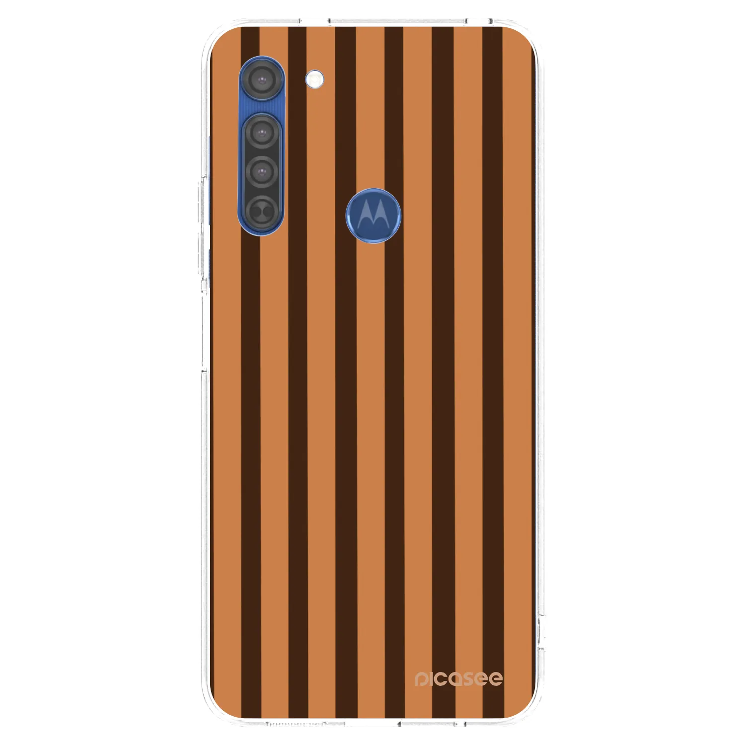 Picasee silikonski prozorni ovitek za Motorola Moto G8 - Caramel lines