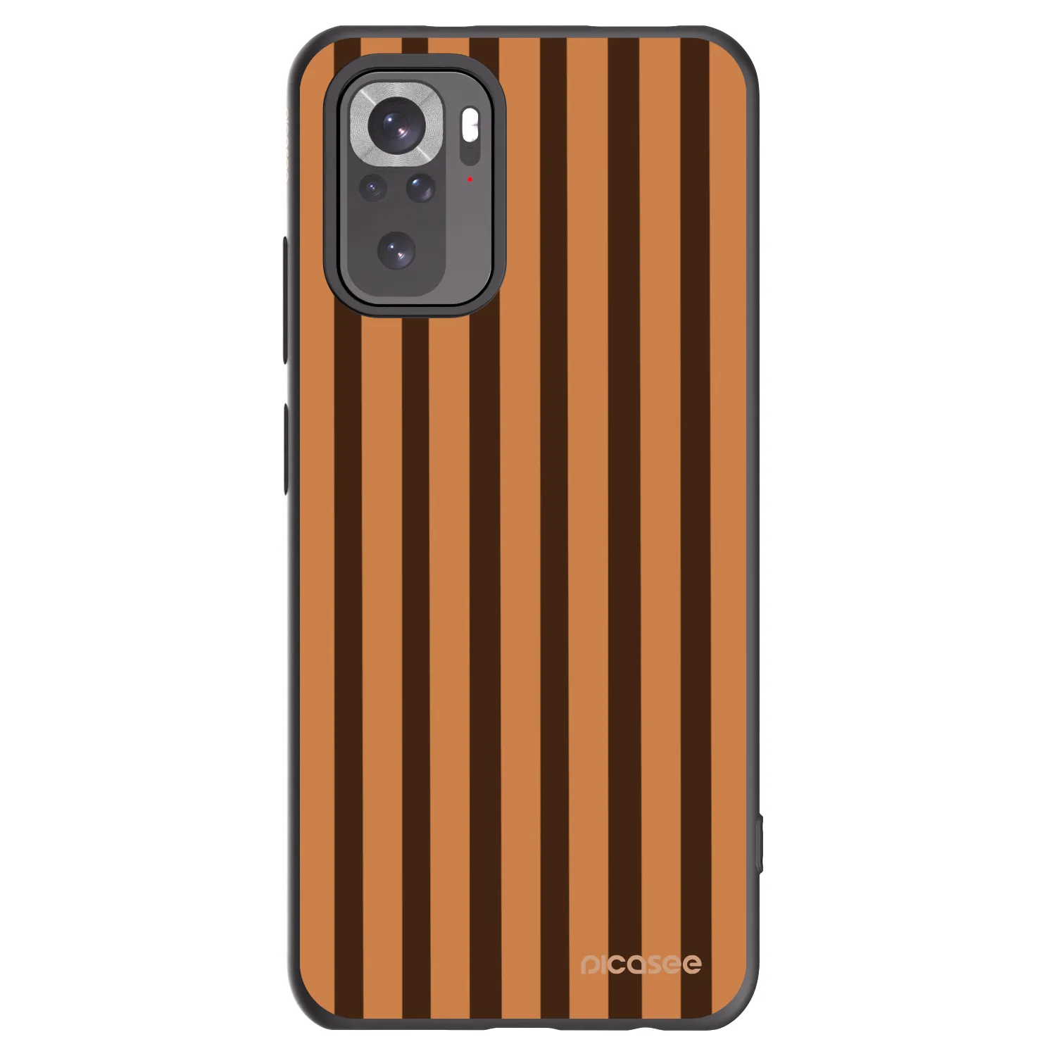 Picasee silikonski črni ovitek za Xiaomi Redmi Note 10 - Caramel lines