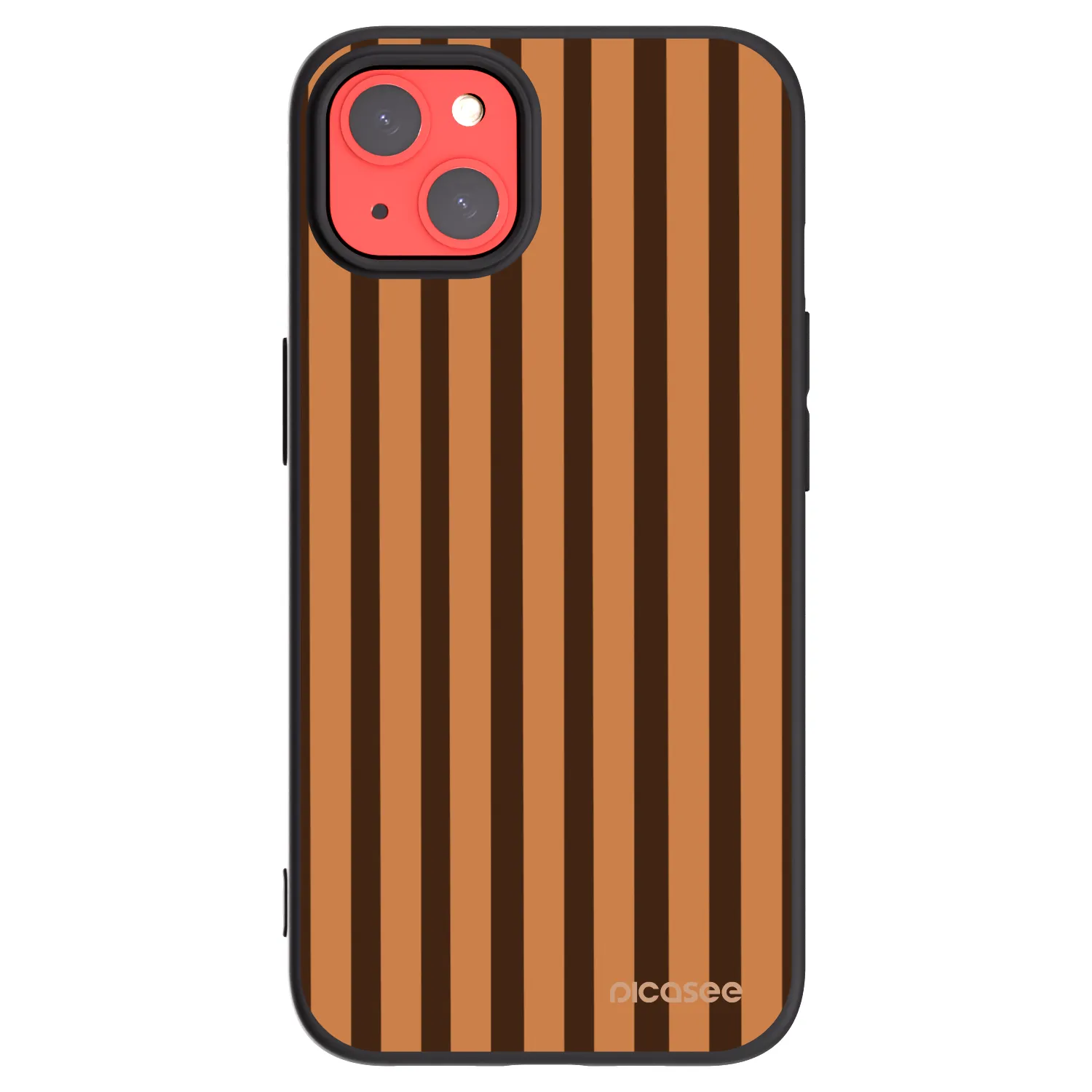 Picasee silikonski črni ovitek za Apple iPhone 13 - Caramel lines