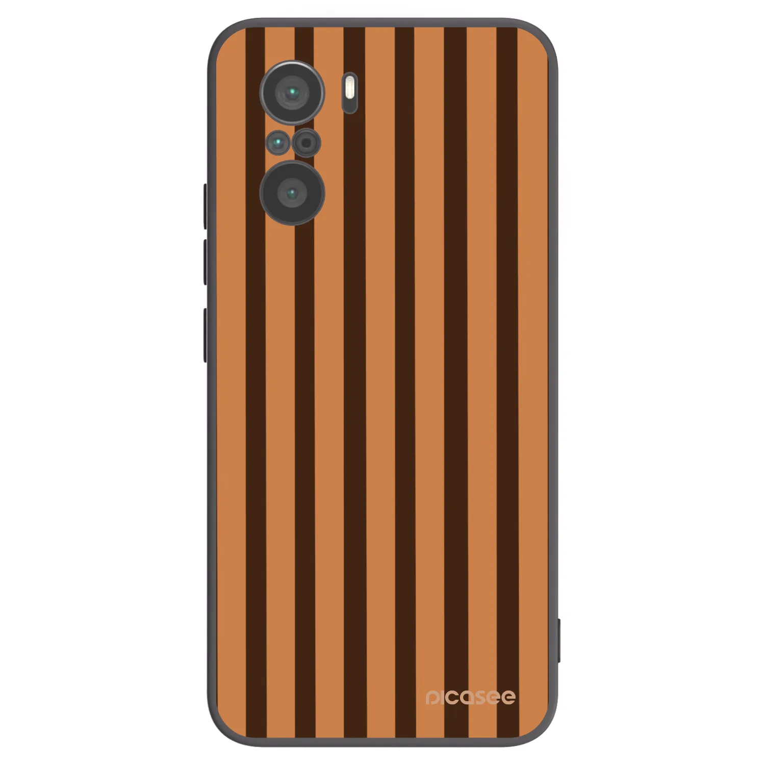 Picasee silikonski črni ovitek za Xiaomi Poco F3 - Caramel lines