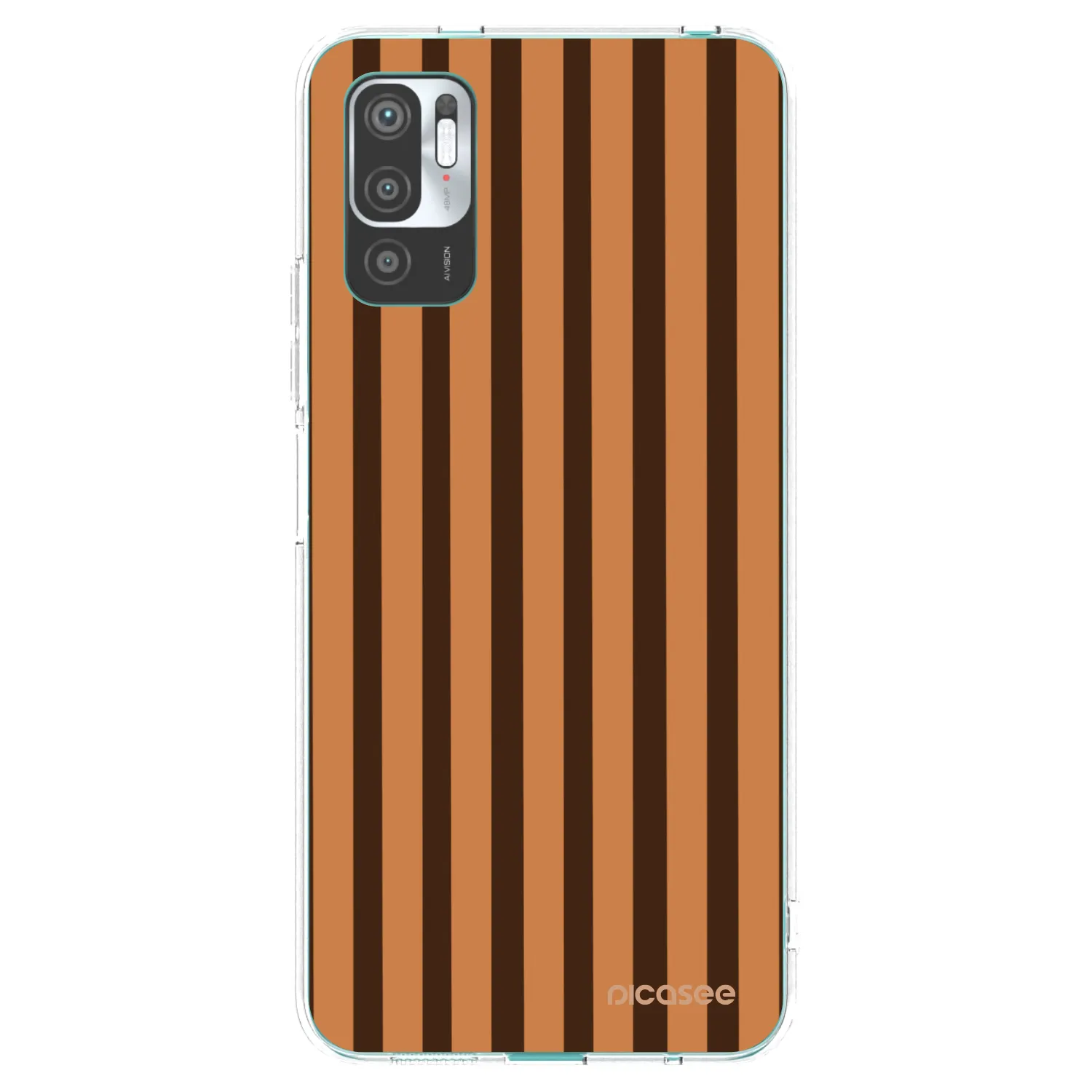Picasee silikonski prozorni ovitek za Xiaomi Redmi Note 10 5G - Caramel lines