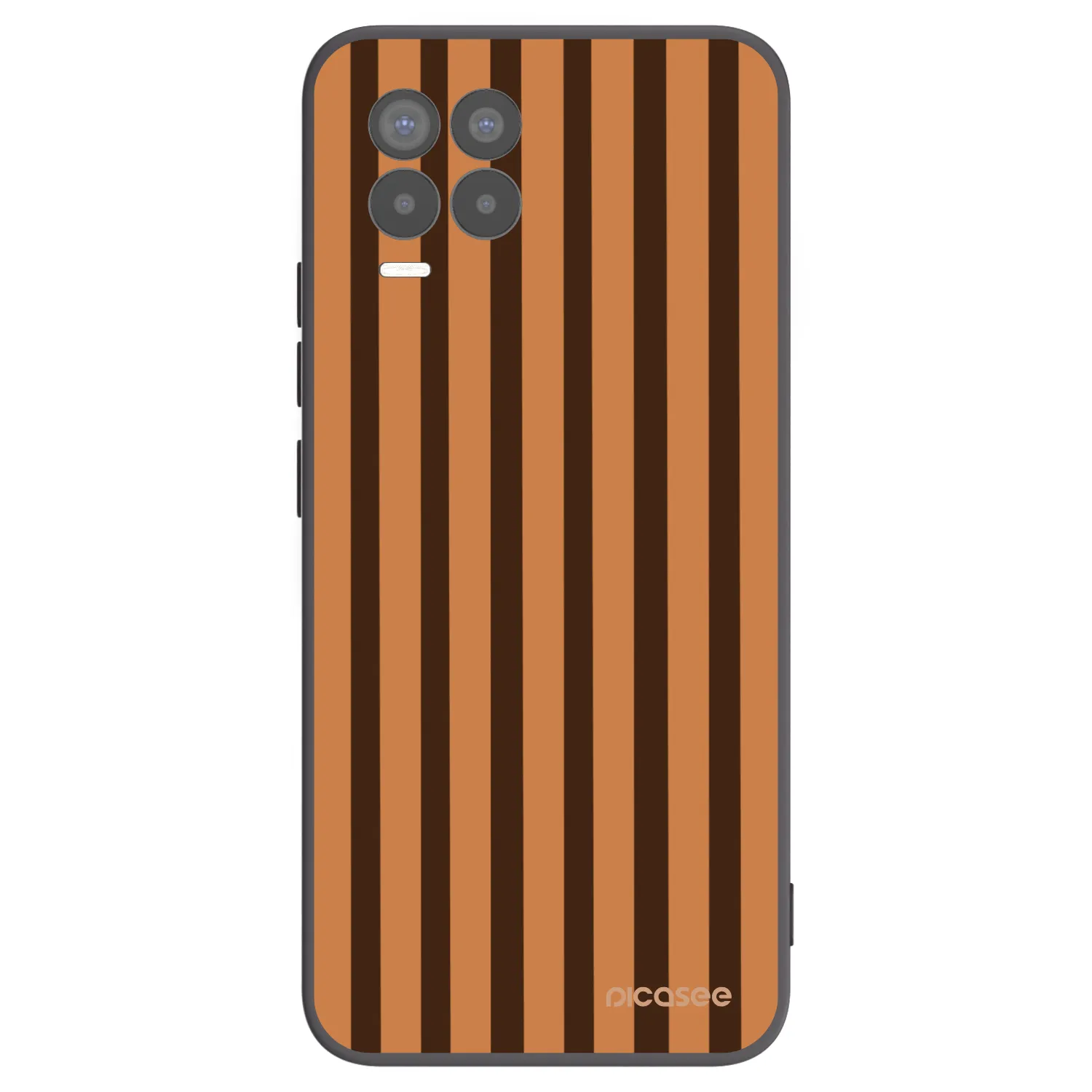 Picasee silikonski črni ovitek za Realme 8 4G - Caramel lines