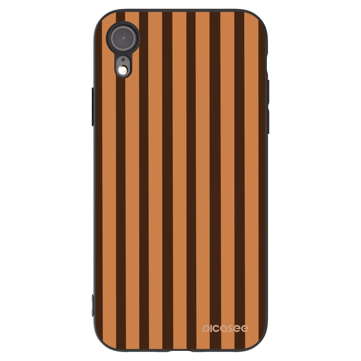 Picasee silikonski črni ovitek za Apple iPhone XR - Caramel lines