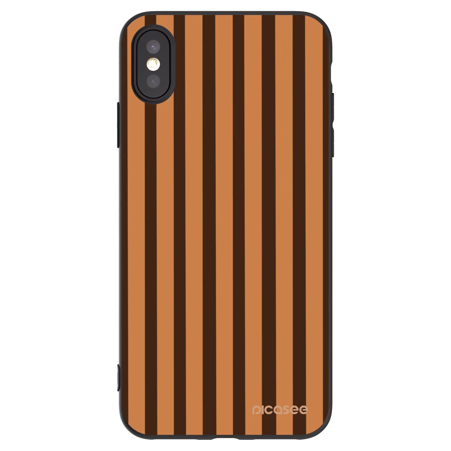 Picasee silikonski črni ovitek za Apple iPhone XS Max - Caramel lines