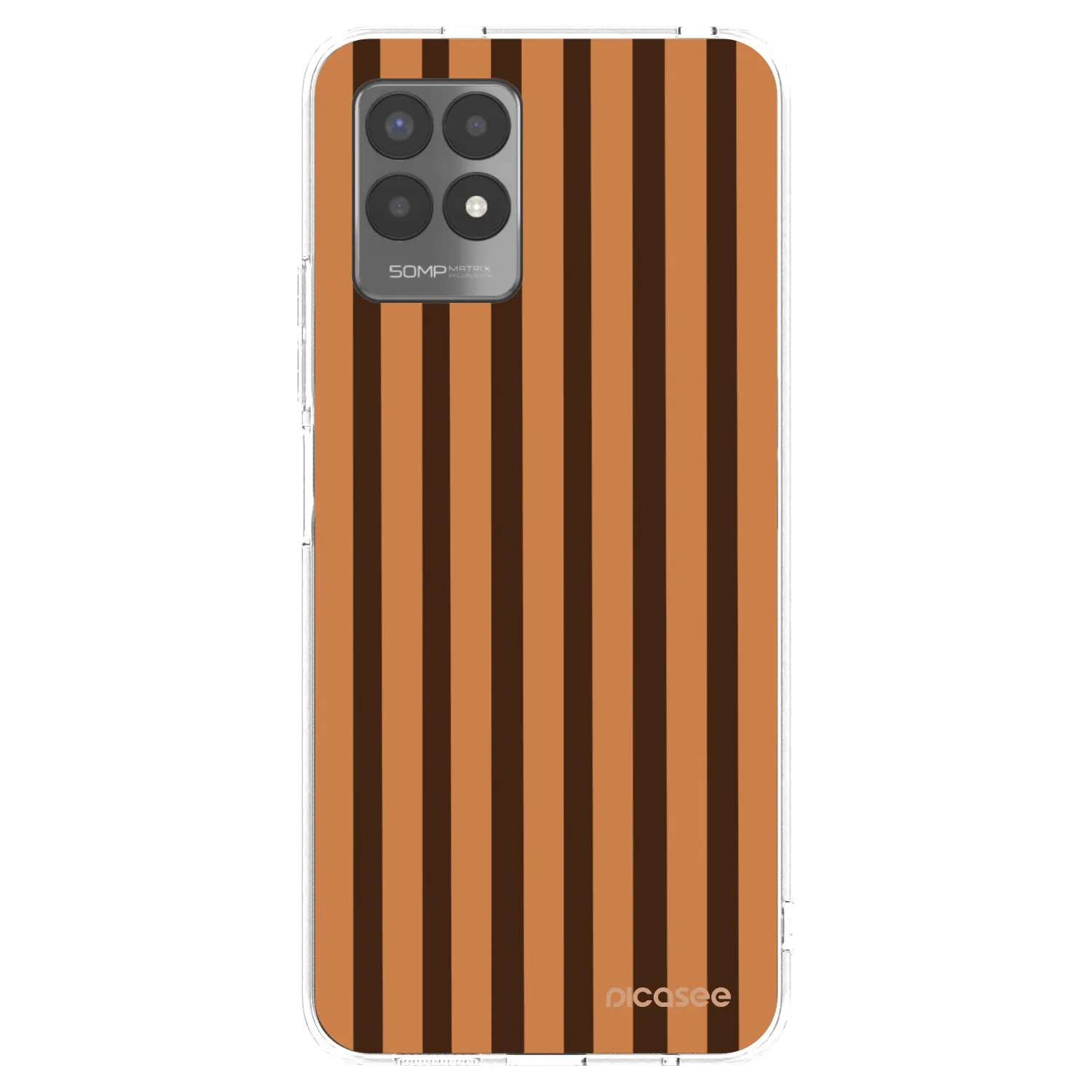 Picasee silikonski prozorni ovitek za Realme 8i - Caramel lines