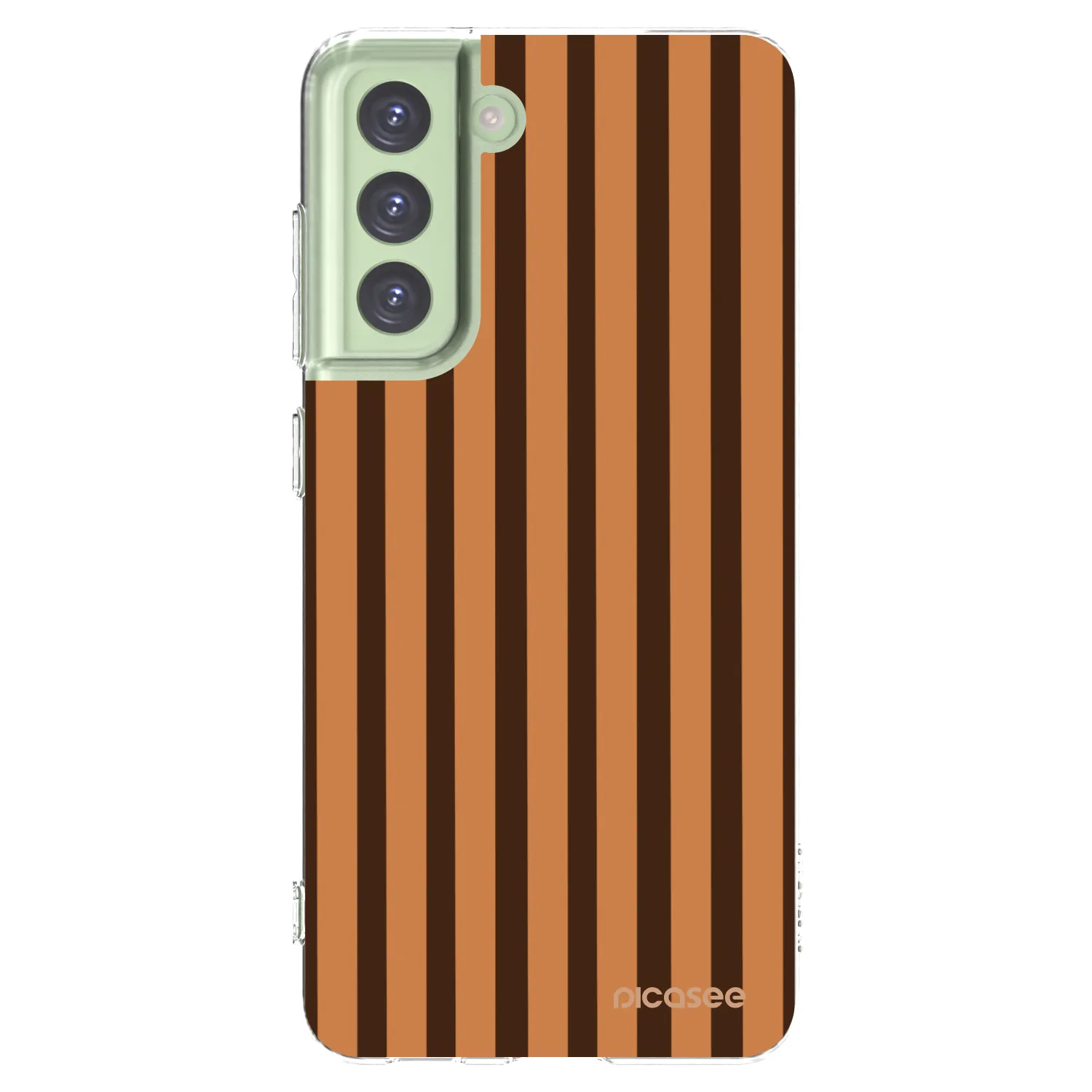 Picasee silikonski prozorni ovitek za Samsung Galaxy S21 FE 5G - Caramel lines