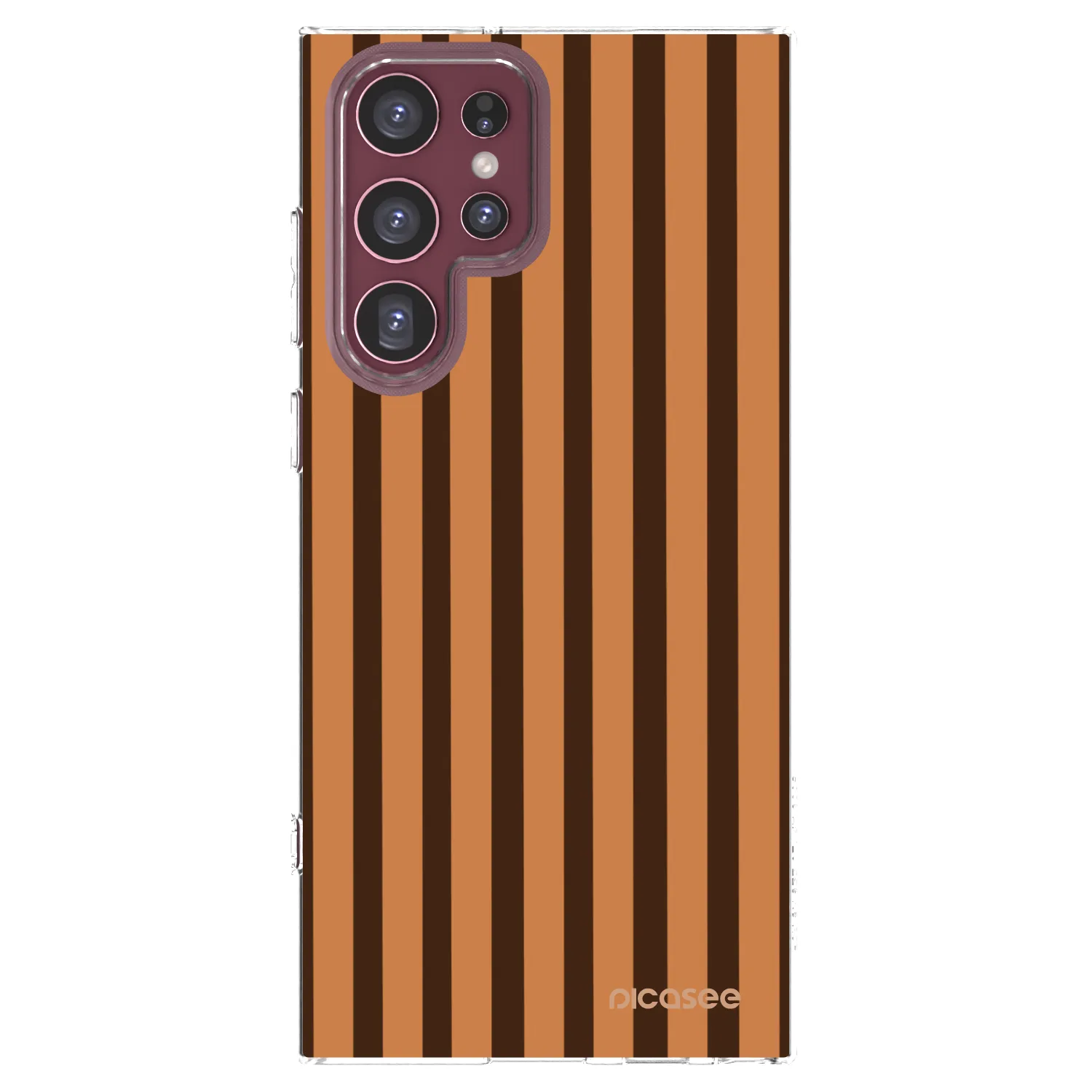 Picasee silikonski prozorni ovitek za Samsung Galaxy S22 Ultra 5G - Caramel lines