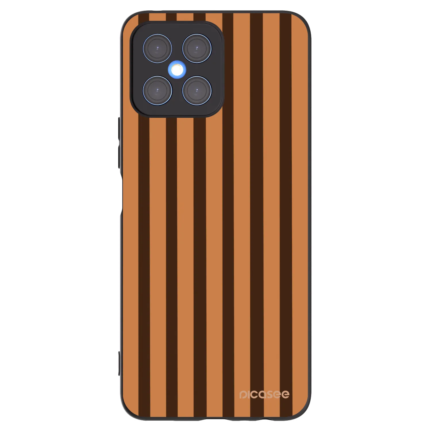 Picasee silikonski črni ovitek za Honor X8 4G - Caramel lines